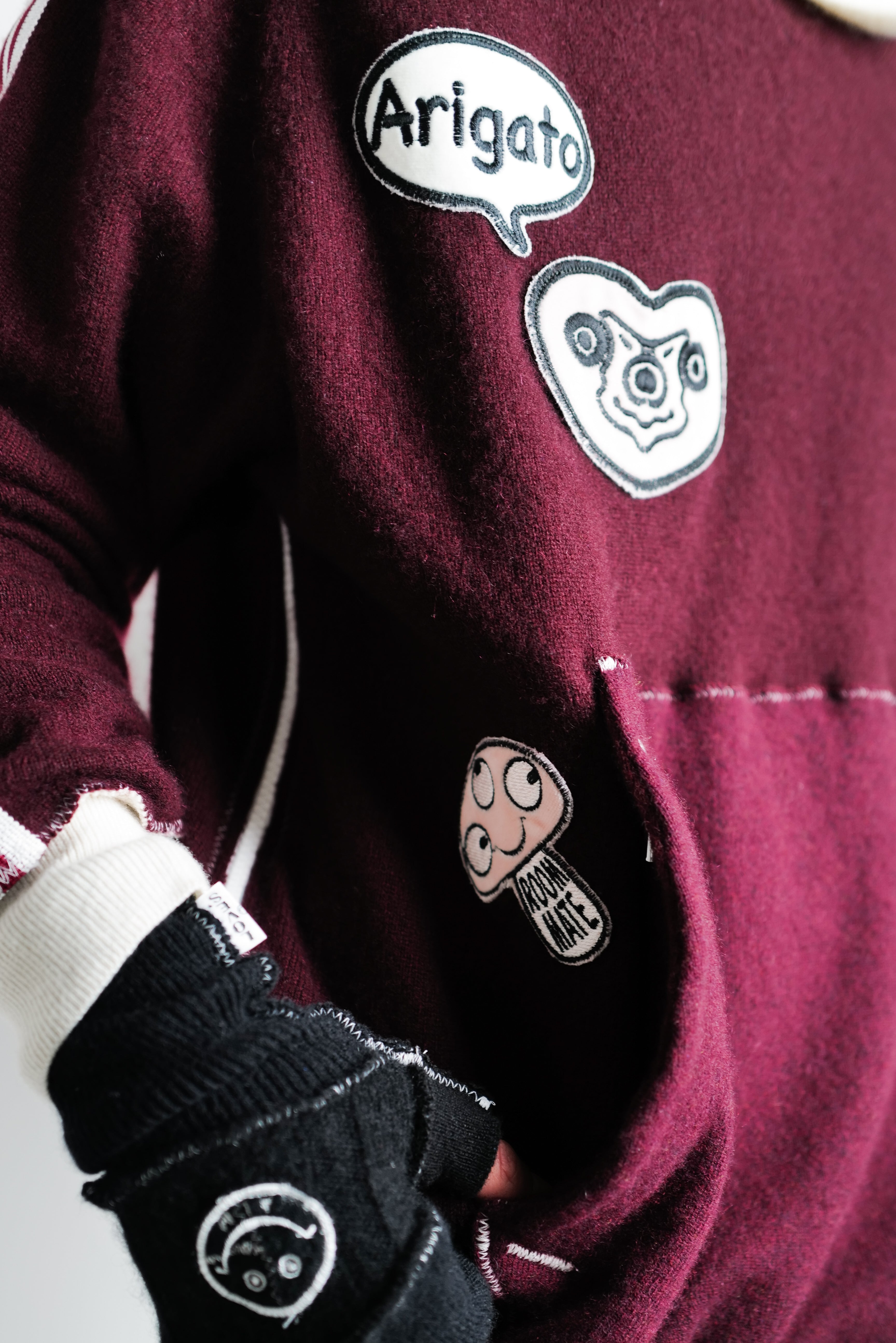 A LOVE MOVEMENT・ア・ラブ・ムーブメント - パーカー・フーディ ALM RECYCLE CASHMERE HOODIE / BARGUNDY