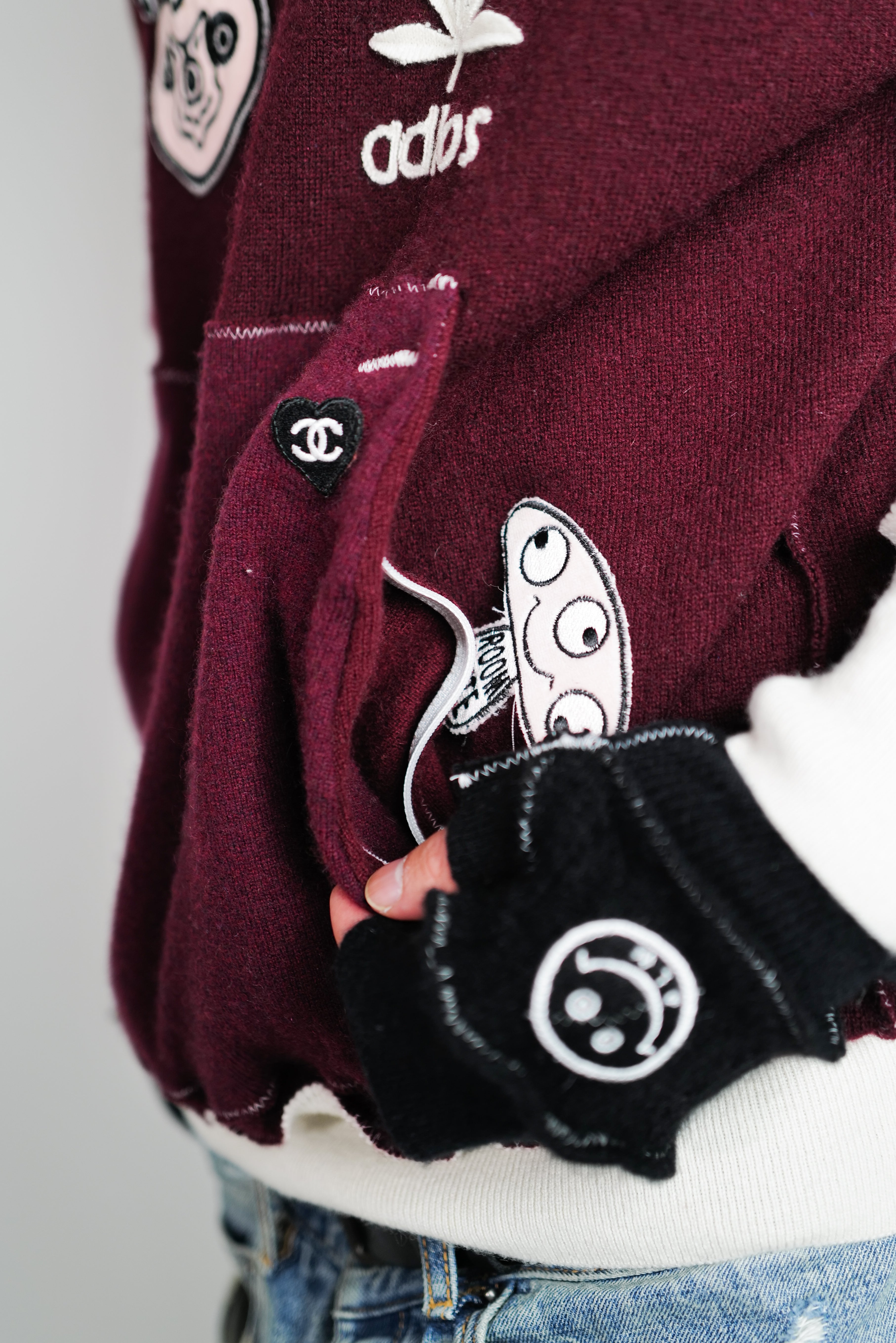 A LOVE MOVEMENT・ア・ラブ・ムーブメント - パーカー・フーディ ALM RECYCLE CASHMERE HOODIE / BARGUNDY