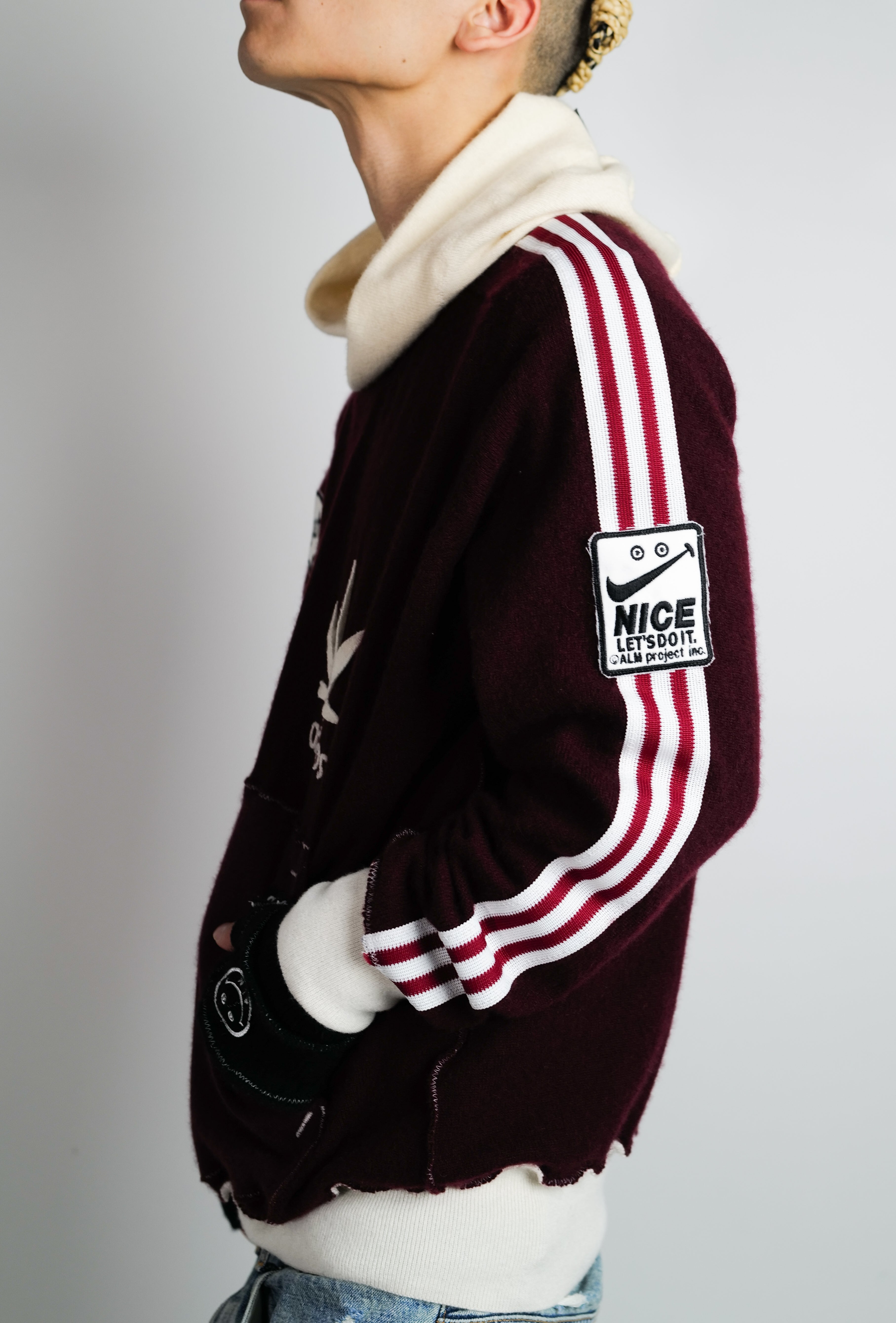 A LOVE MOVEMENT・ア・ラブ・ムーブメント - パーカー・フーディ ALM RECYCLE CASHMERE HOODIE / BARGUNDY