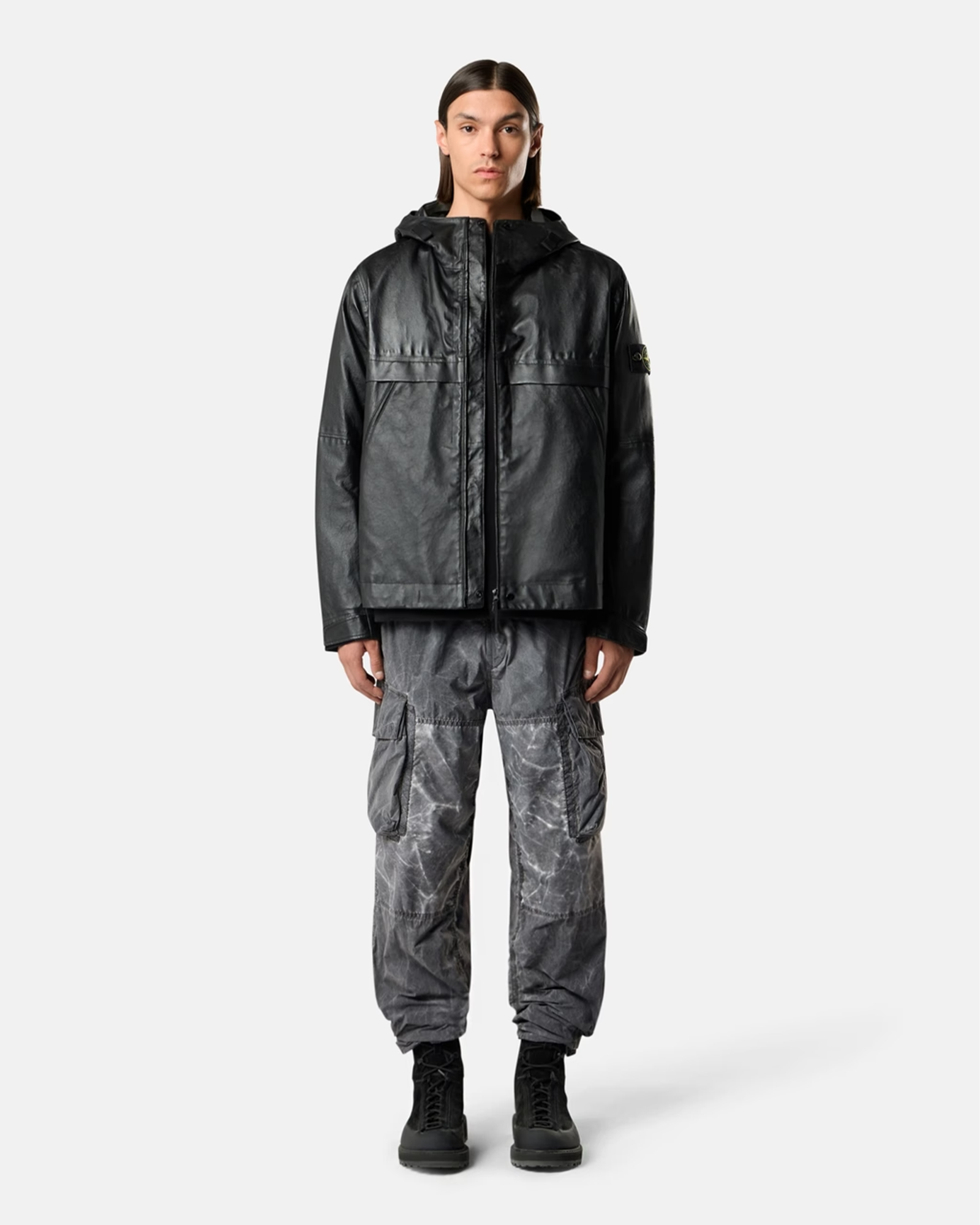 STONE ISLAND・stone island -  "LEATHER ORGANZA JACKET 26AW-0100001"  / BLACK