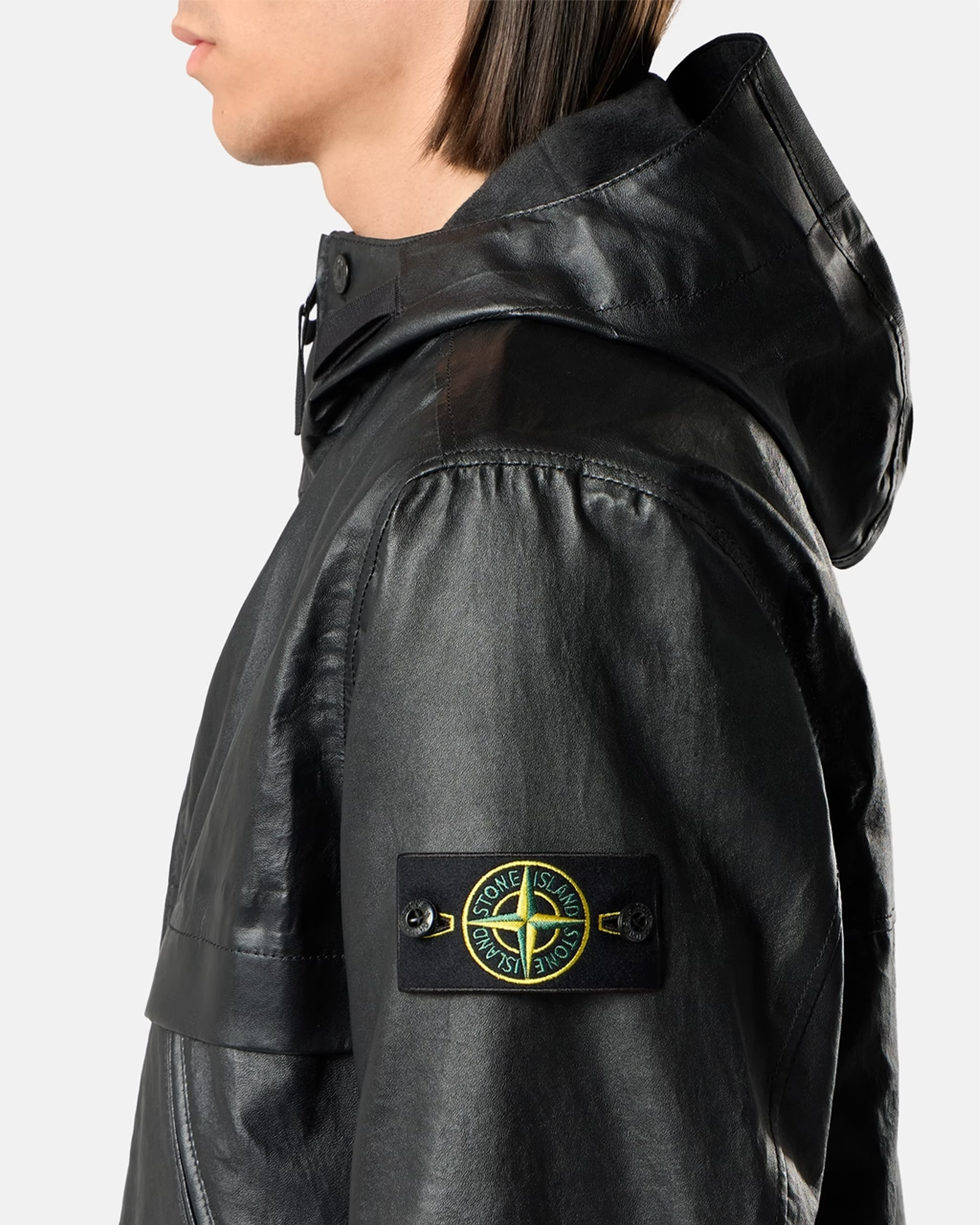 STONE ISLAND・stone island -  "LEATHER ORGANZA JACKET 26AW-0100001"  / BLACK