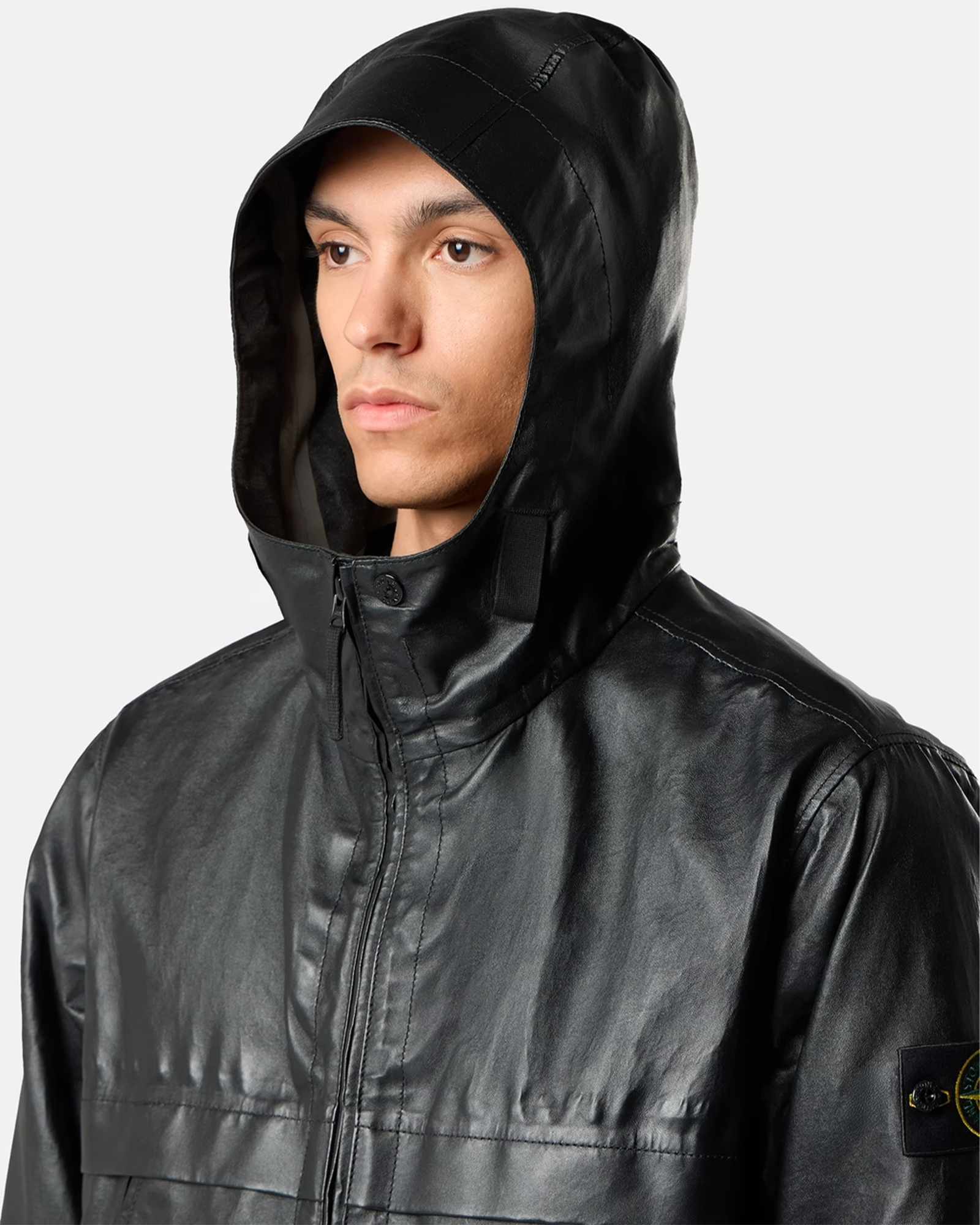 STONE ISLAND・stone island -  "LEATHER ORGANZA JACKET 26AW-0100001"  / BLACK