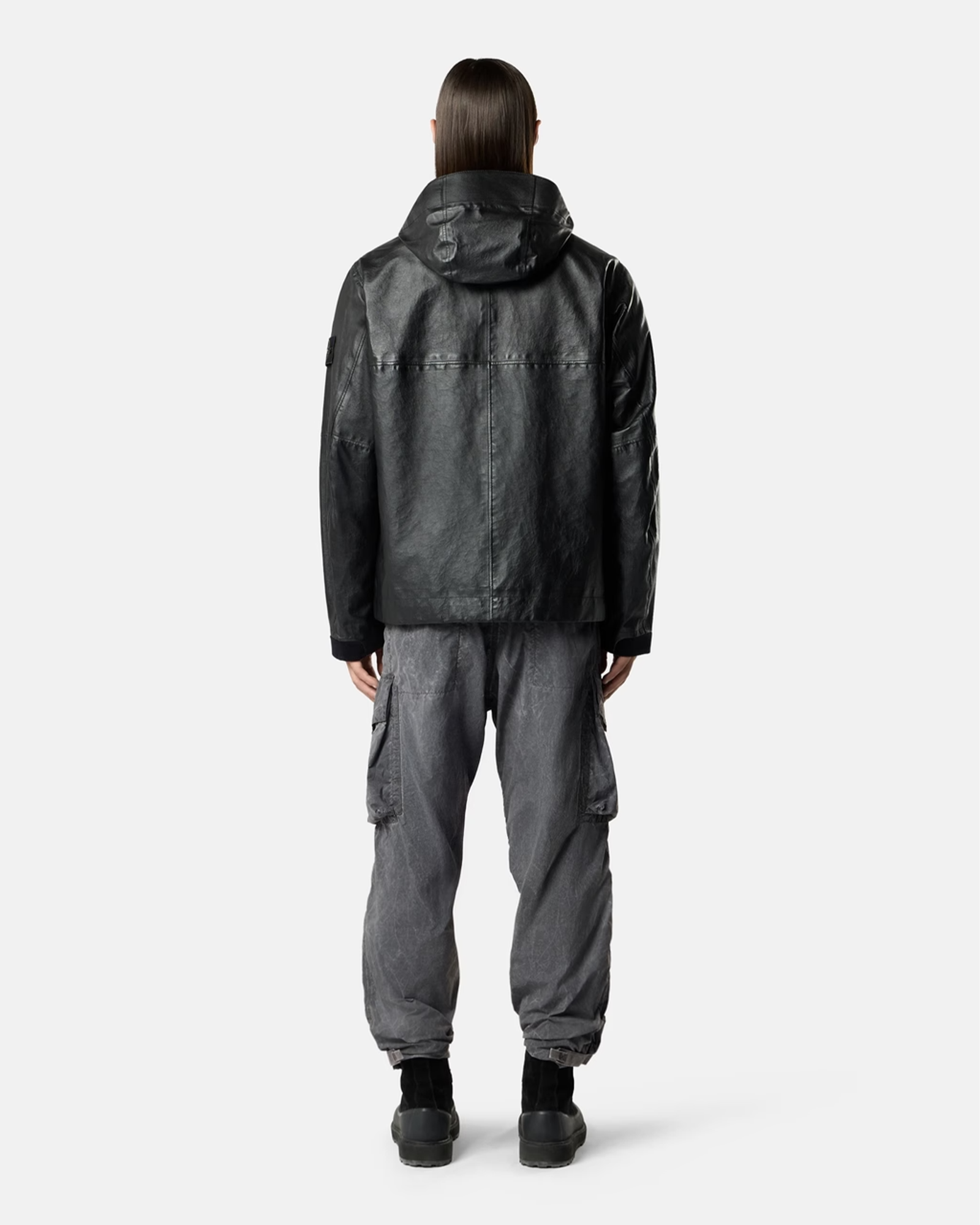 STONE ISLAND・stone island -  "LEATHER ORGANZA JACKET 26AW-0100001"  / BLACK