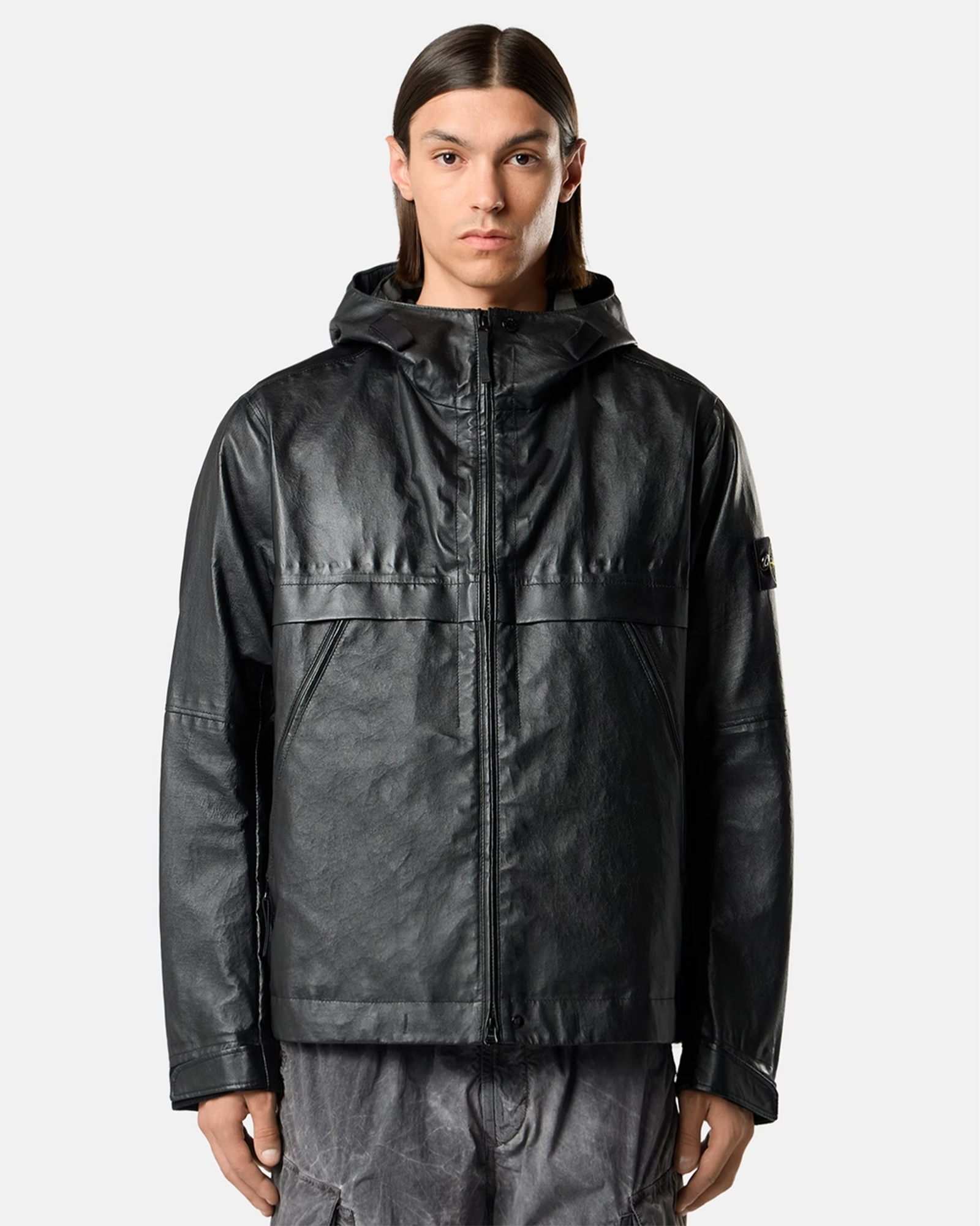 STONE ISLAND・stone island -  "LEATHER ORGANZA JACKET 26AW-0100001"  / BLACK