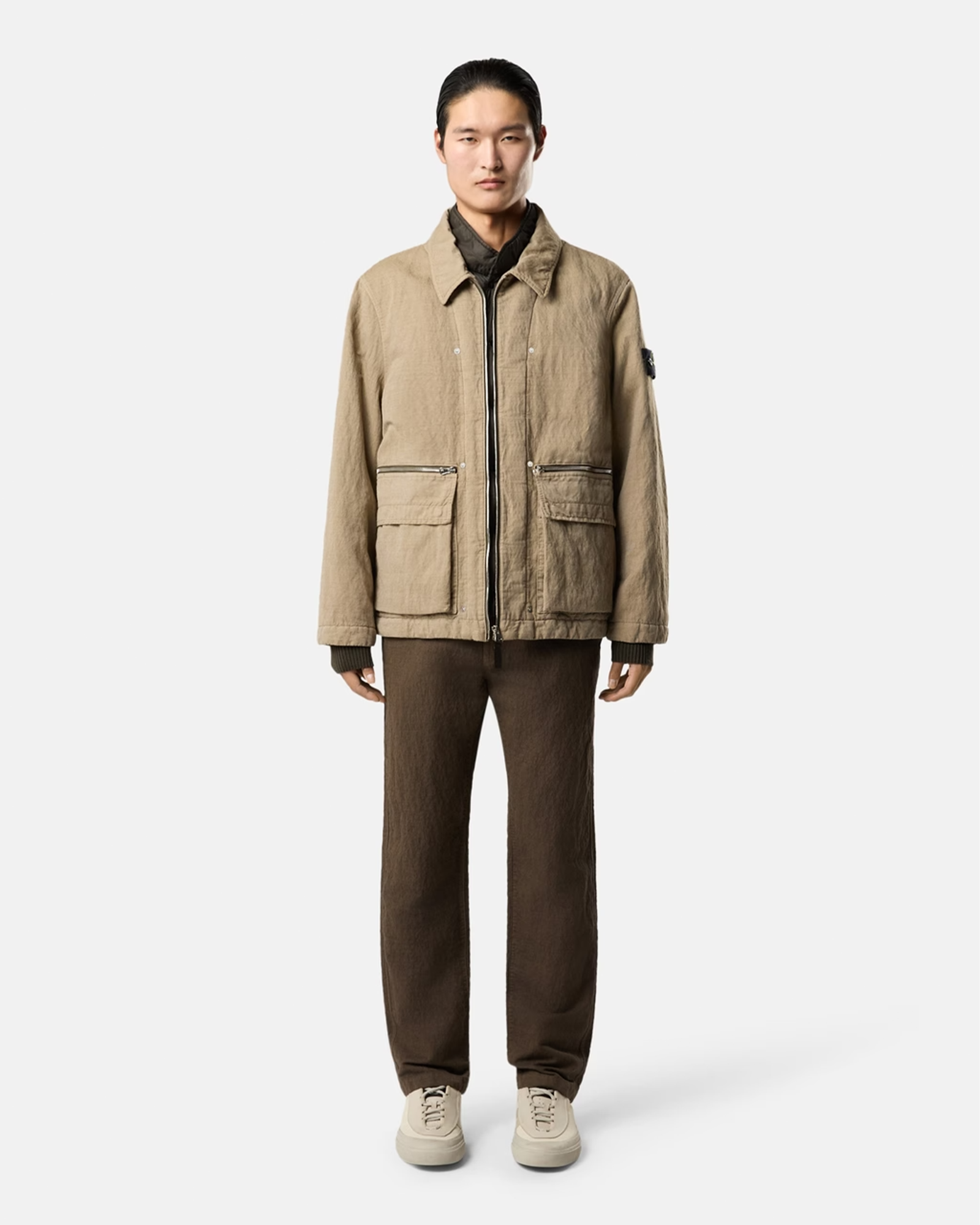 STONE ISLAND・ストーンアイランド - ジャケット DIAGONAL COTTON WOOL-TC JACKET 4100043  / BISCUIT