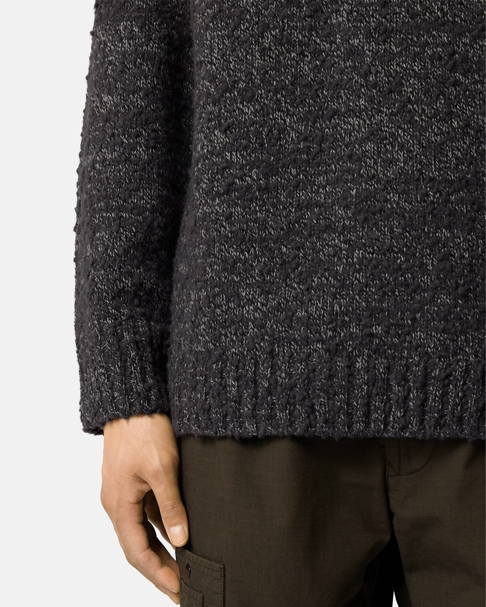 STONE ISLAND・ストーンアイランド - ニット・セーター SPECKLED WOOL NYLON KNIT 5100031 / MELANGE LEAD