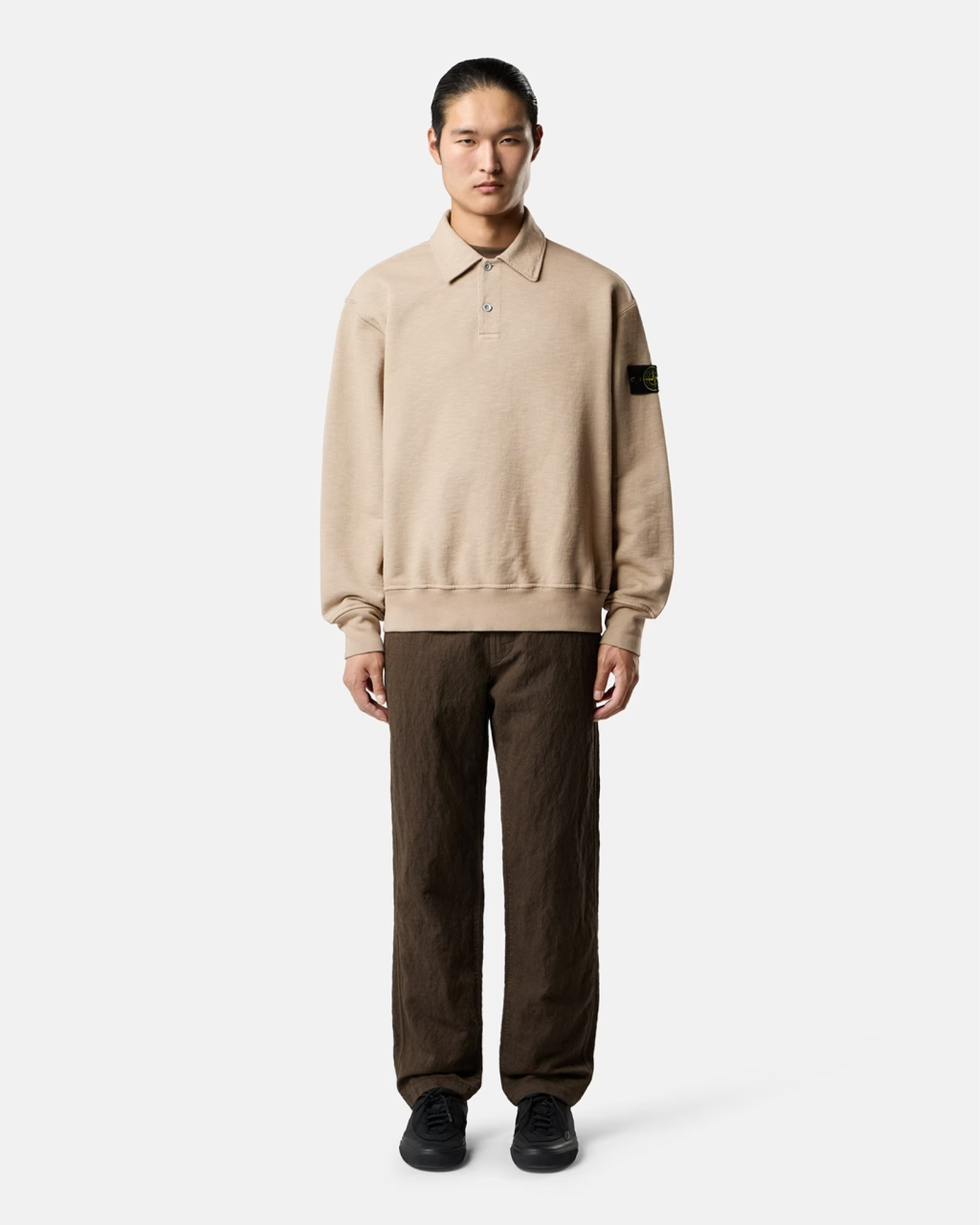STONE ISLAND・ストーンアイランド - L/S Tシャツ TUBULAR COTTON FLEECE 6100054 / BISCUIT