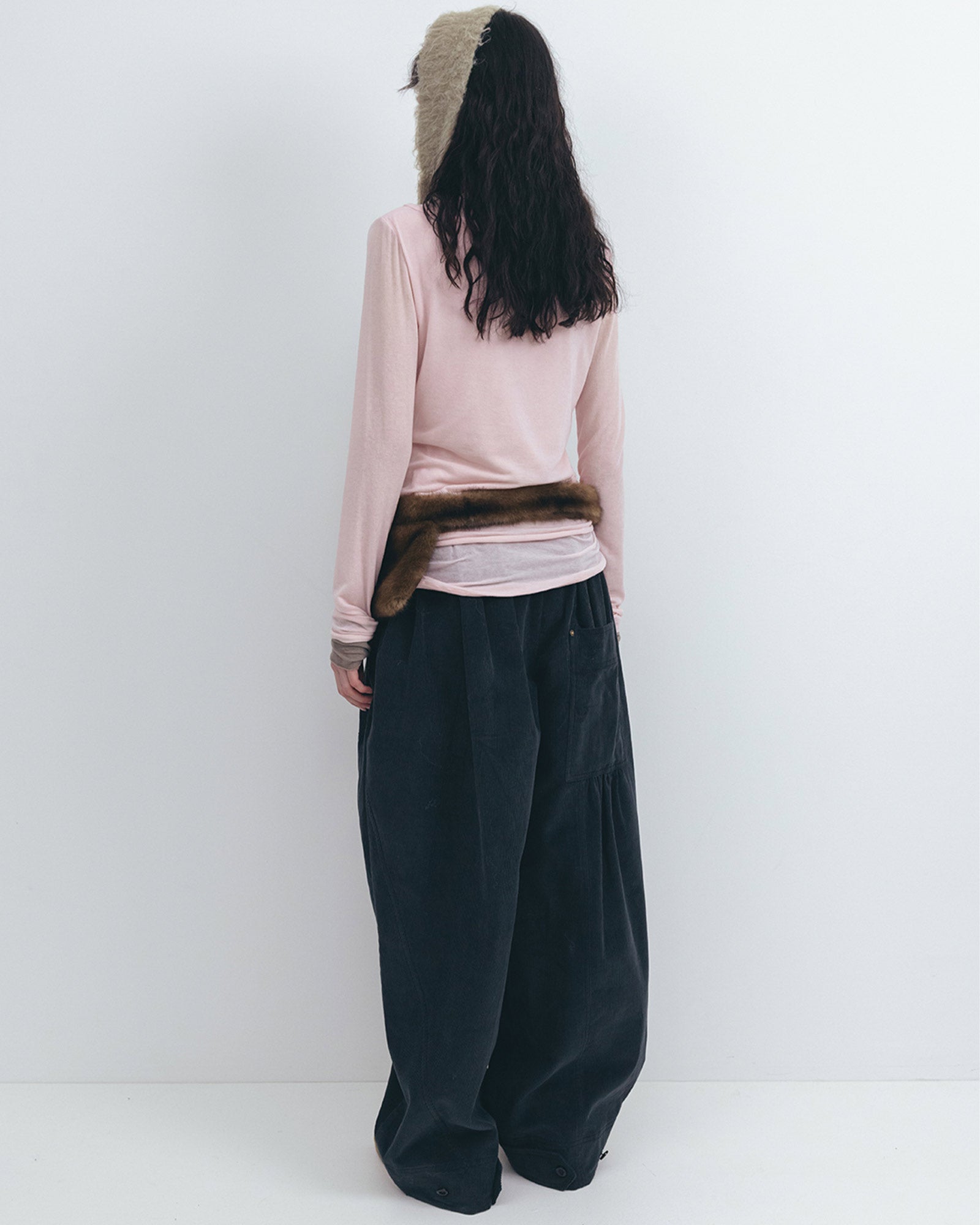 OPEN YY・オープン ワイワイ - L/S Tシャツ LAYERED HENLEY LOUNGE TEE / PINK