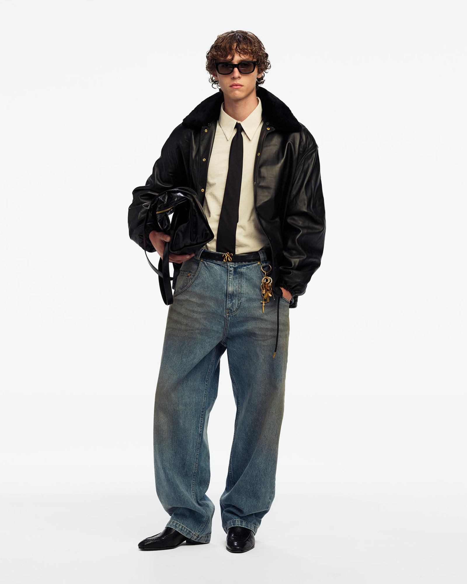WILLY CHAVARRIA・ウィリー・チャバリア -  LEATHER COACH JACKET / BLACK