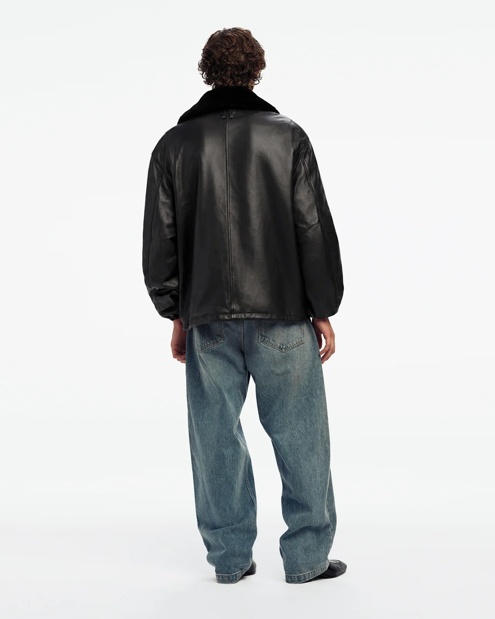 WILLY CHAVARRIA・ウィリー・チャバリア -  LEATHER COACH JACKET / BLACK