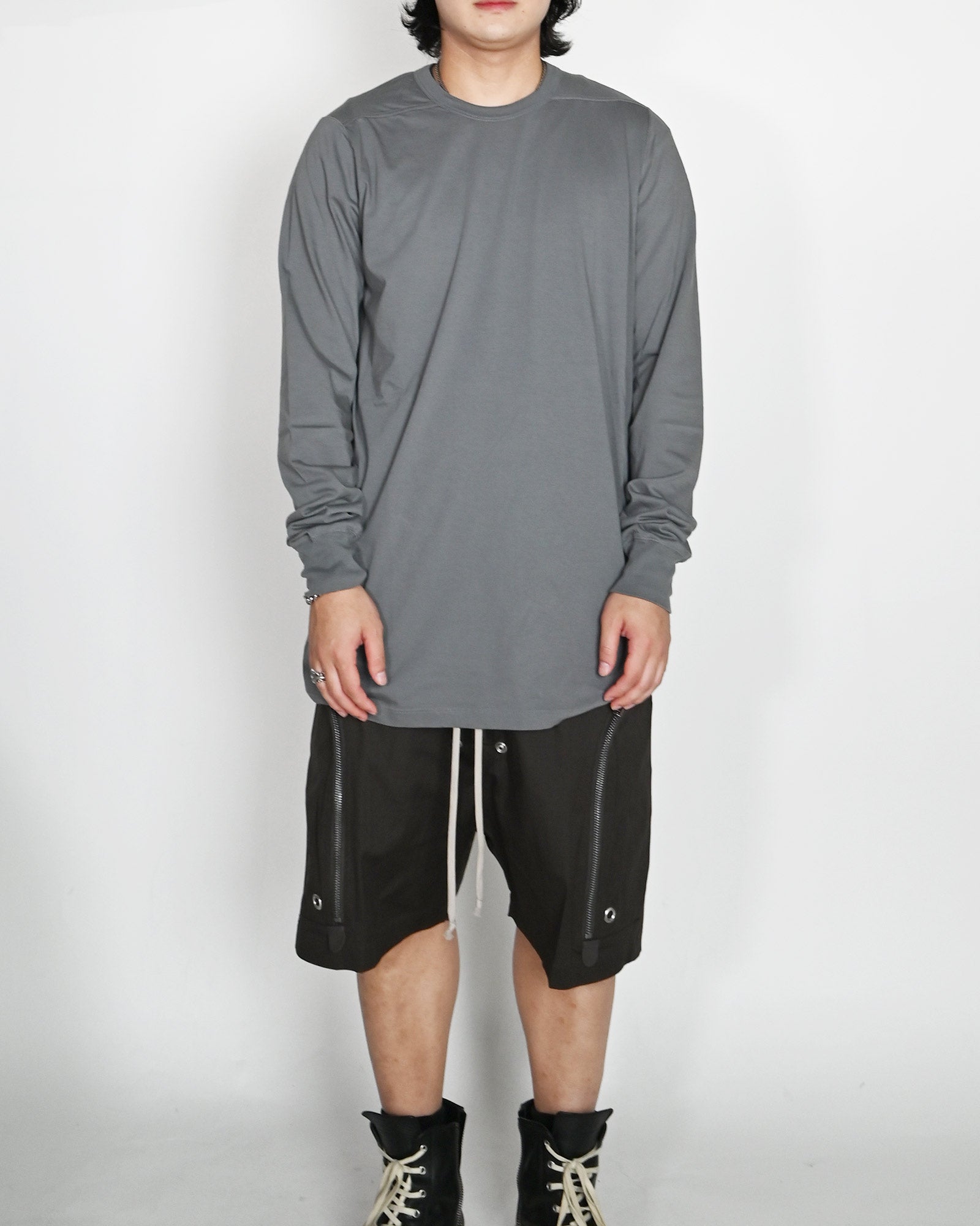 RICK OWENS・リック オウエンス - L/S Tシャツ LEVEL LS T / WASHED INDIGO