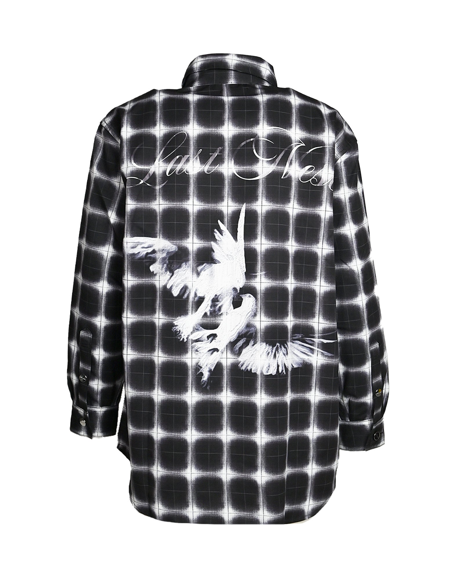 LAST NEST・ラストネスト - シャツ PRINTED FLANNEL SHIRTS / BLACK