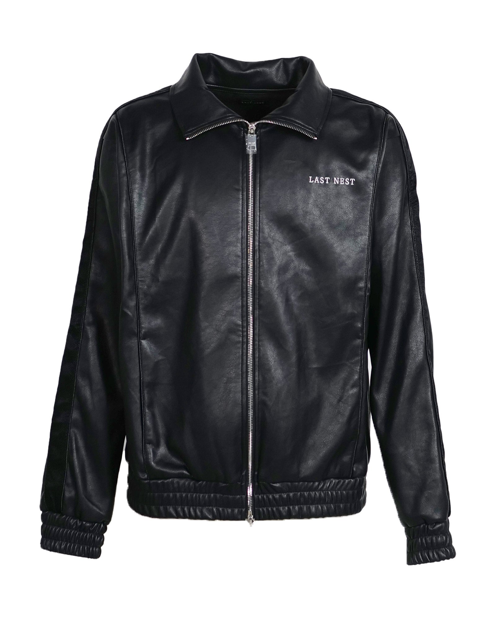 LAST NEST・ラストネスト - レザージャケット FAUX LEATHER TRACK JACKET / BLACK