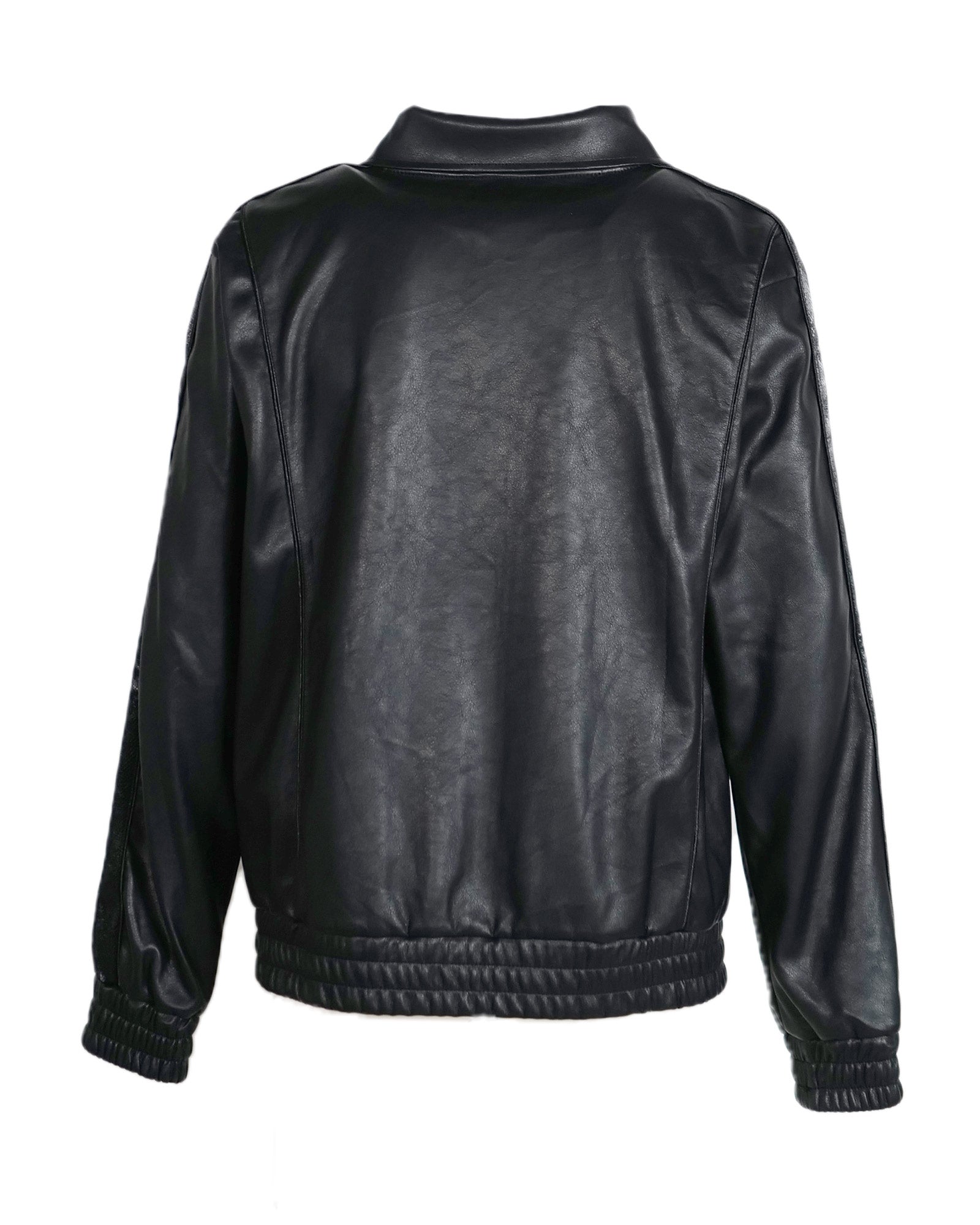 LAST NEST・ラストネスト - レザージャケット FAUX LEATHER TRACK JACKET / BLACK