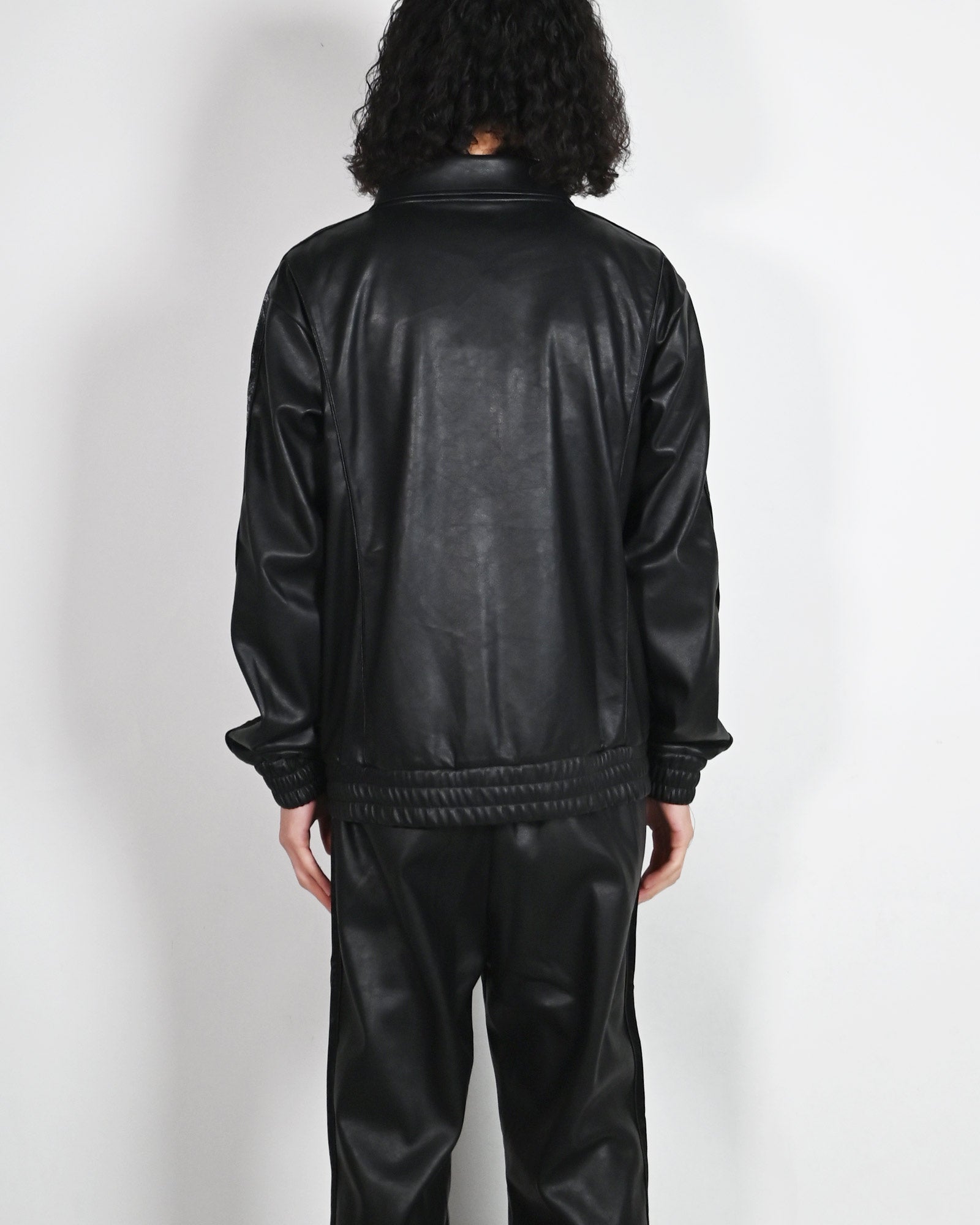 LAST NEST・ラストネスト - レザージャケット FAUX LEATHER TRACK JACKET / BLACK