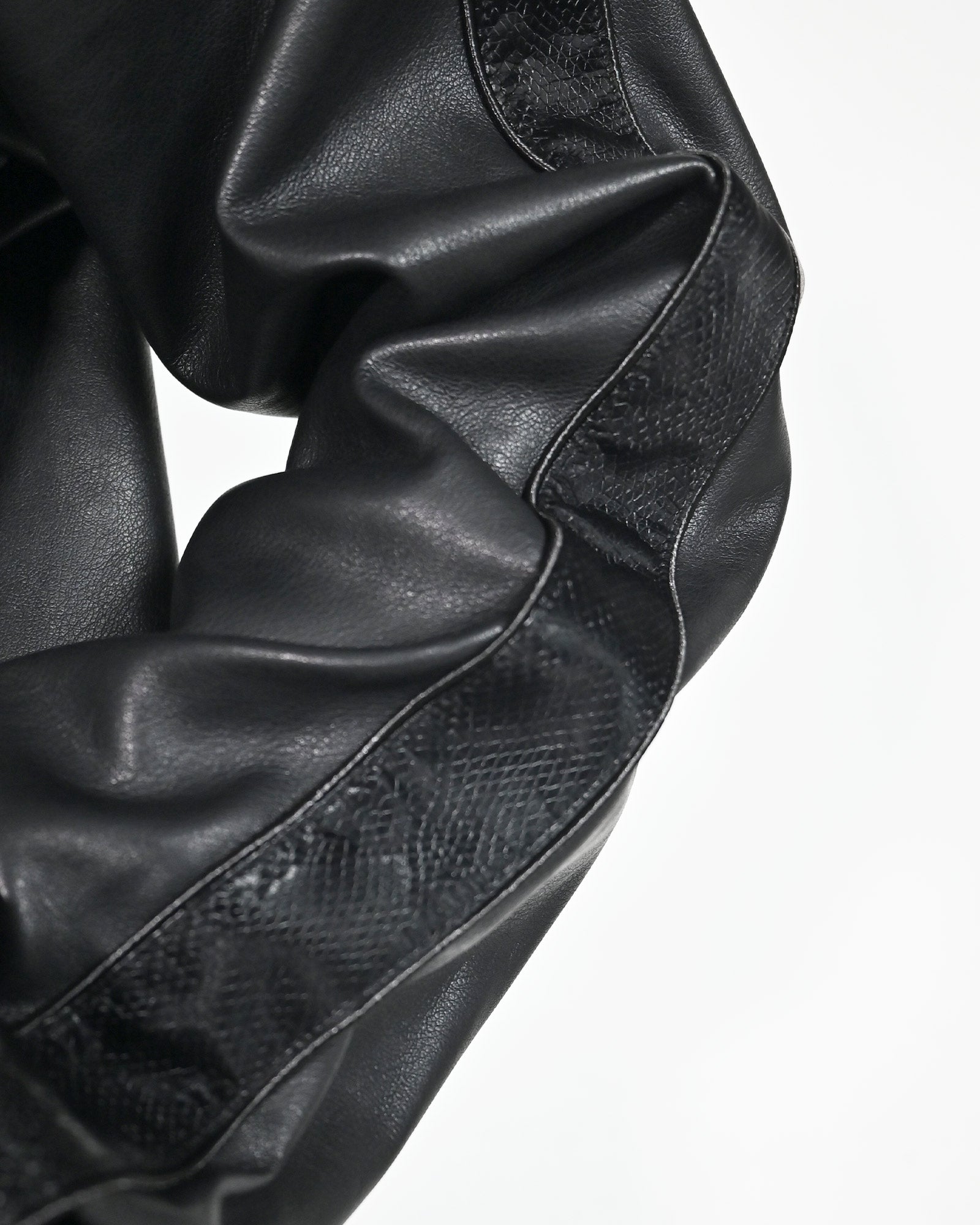 LAST NEST・ラストネスト - レザージャケット FAUX LEATHER TRACK JACKET / BLACK