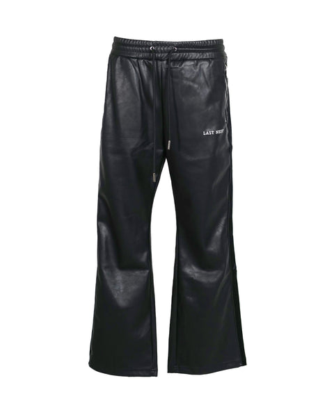 LAST NEST(ラストネスト)「 FAUX LEATHER TRACK PANTS / BLACK