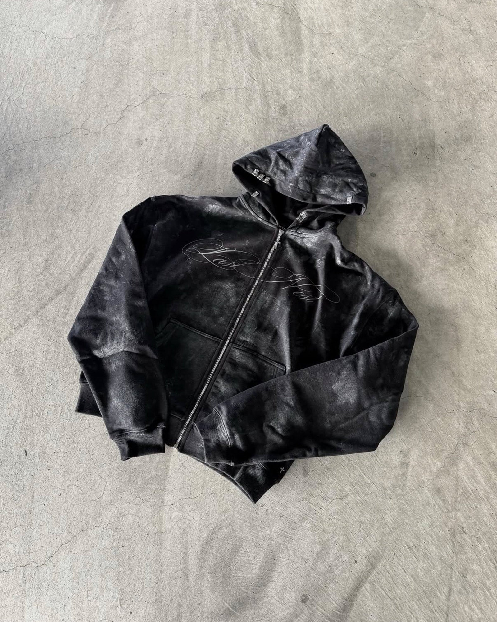 LAST NEST・ラストネスト - パーカー・フーディ COATING LOGO HOODIE / BLACK