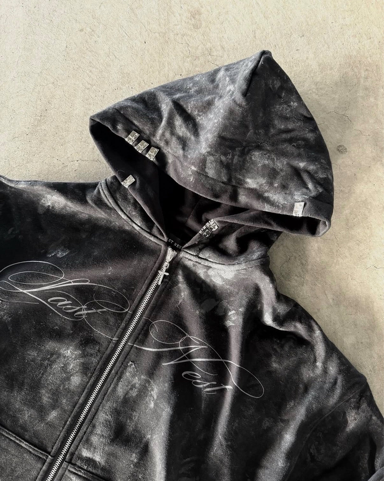 LAST NEST・ラストネスト - パーカー・フーディ COATING LOGO HOODIE / BLACK