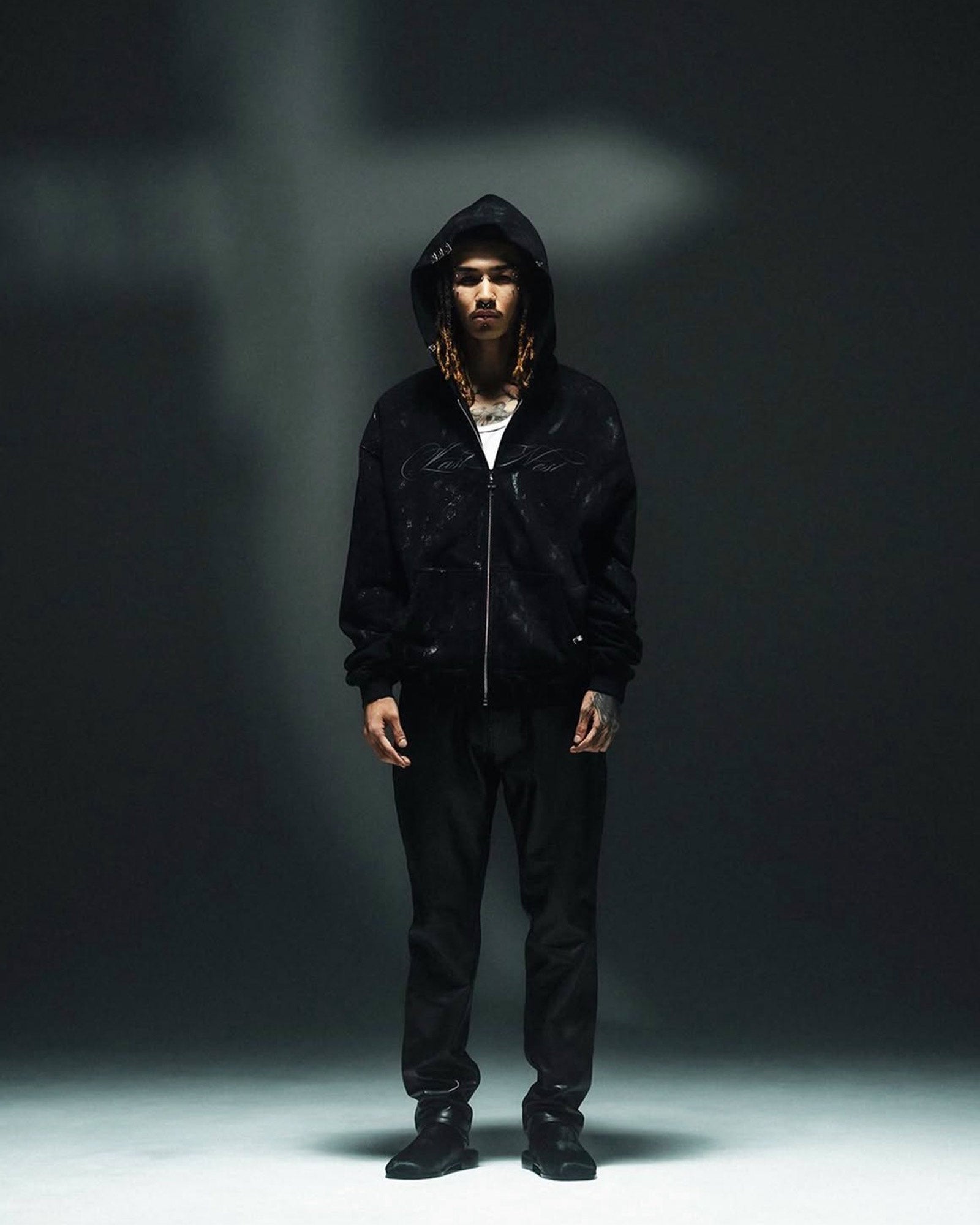 LAST NEST・ラストネスト - パーカー・フーディ COATING LOGO HOODIE / BLACK