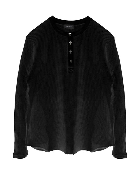 LAST NEST (ラストネスト)THERMAL L/S SHIRTS / BLACK | Detail