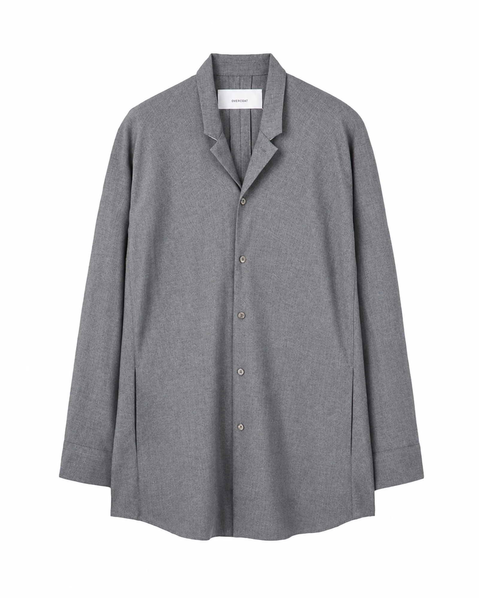 LONG SLEEVE SHIRT JACKET IN WOOL TROPICAL / HEATHER GREY