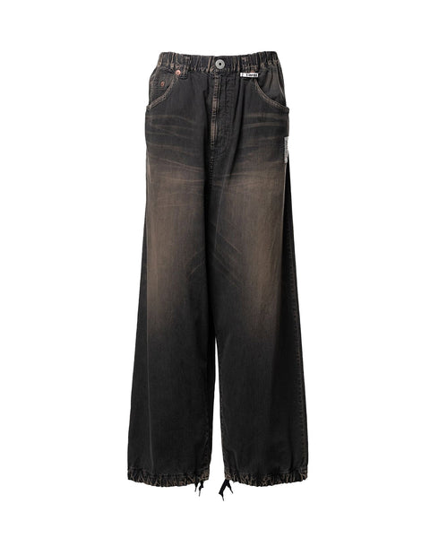 ■希少■ミハラヤスヒロ デニム 切り替え スプリングコート 変形 44 MIHARA YASUHIRO(ミハラヤスヒロ) 26SS LIGHT WIDE JEANS / BLACK