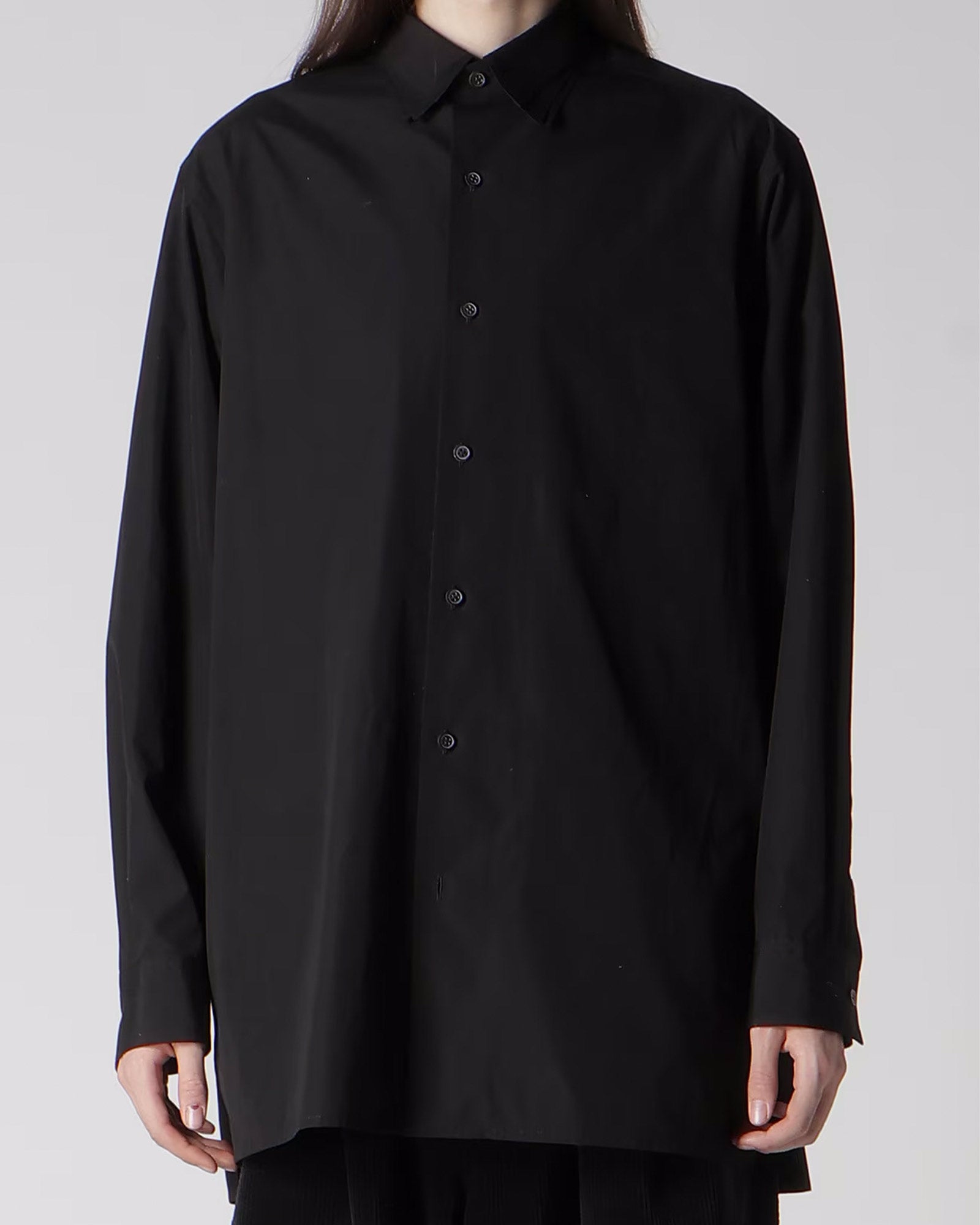 Y's for men・ワイズ フォー メン - シャツ 100/2 BROAD SHIRT WITH TRIPLE COLLAR / BLACK