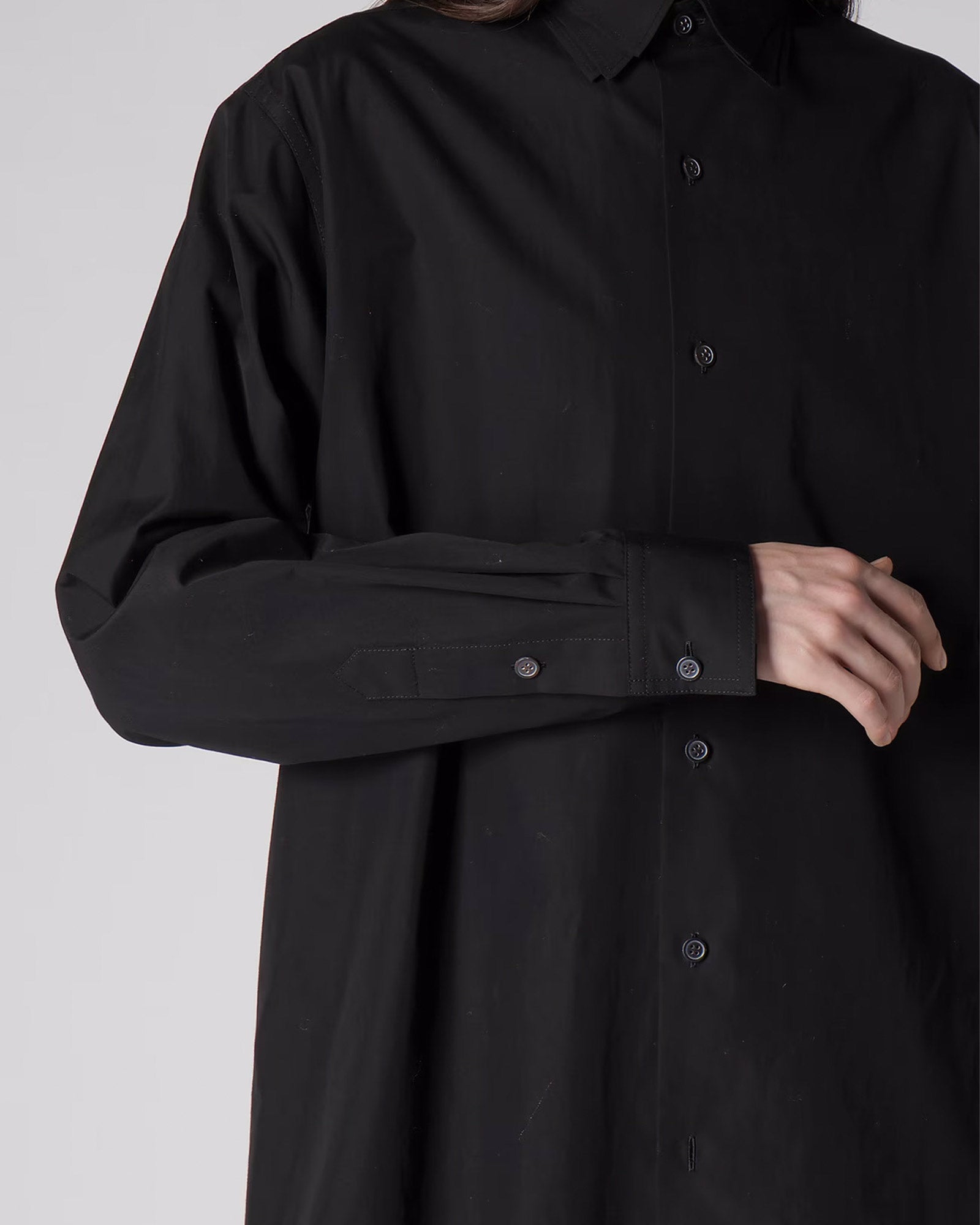 Y's for men・ワイズ フォー メン - シャツ 100/2 BROAD SHIRT WITH TRIPLE COLLAR / BLACK