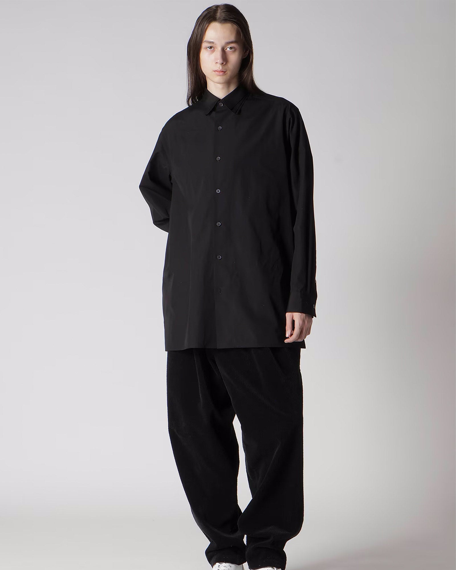Y's for men・ワイズ フォー メン - シャツ 100/2 BROAD SHIRT WITH TRIPLE COLLAR / BLACK
