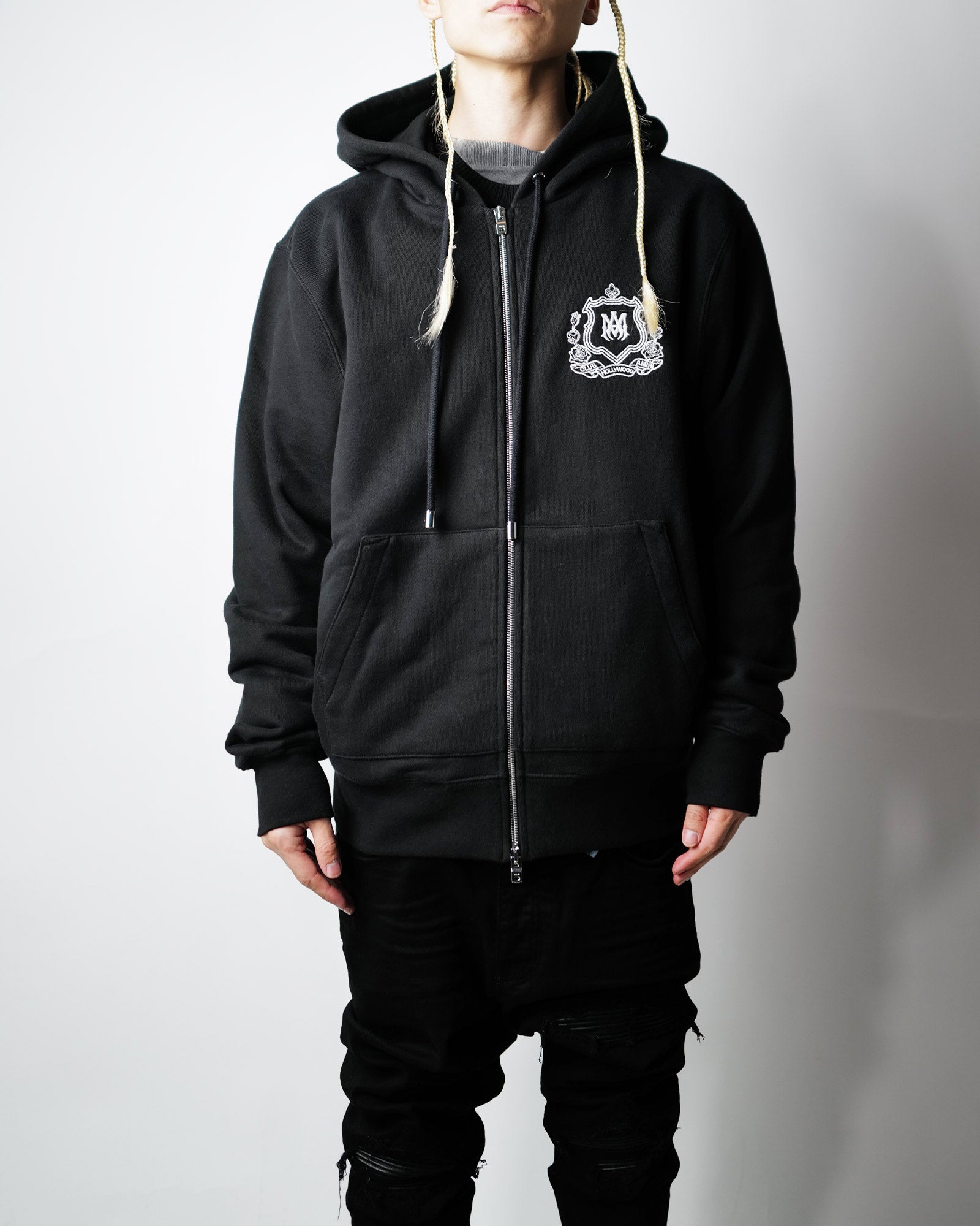 AMIRI・アミリ - パーカー・フーディ MA CREST ZIP HOODIE / BLACK