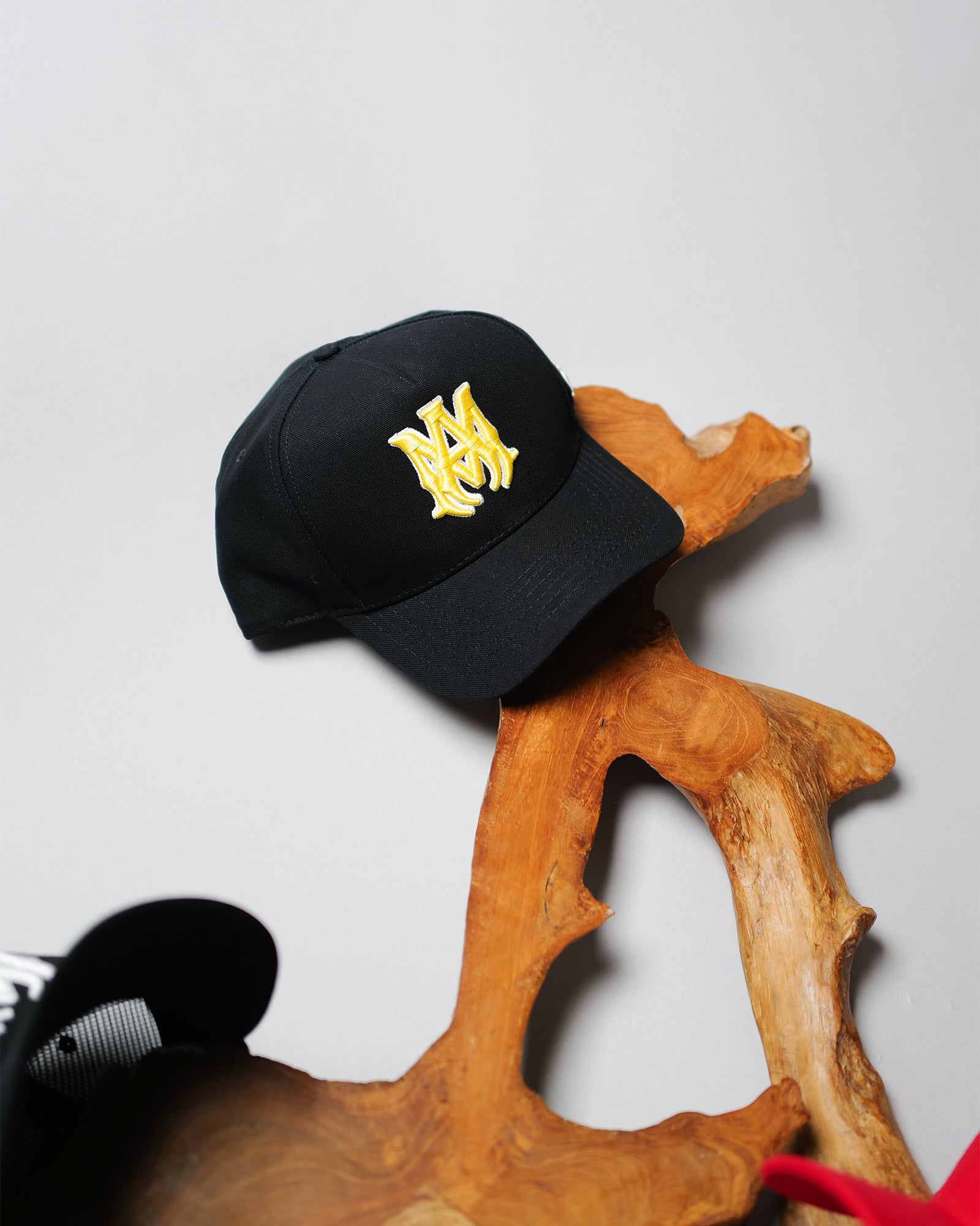 AMIRI・アミリ - キャップ MA OUTLINE CANVAS HAT / BLK/YELLOW