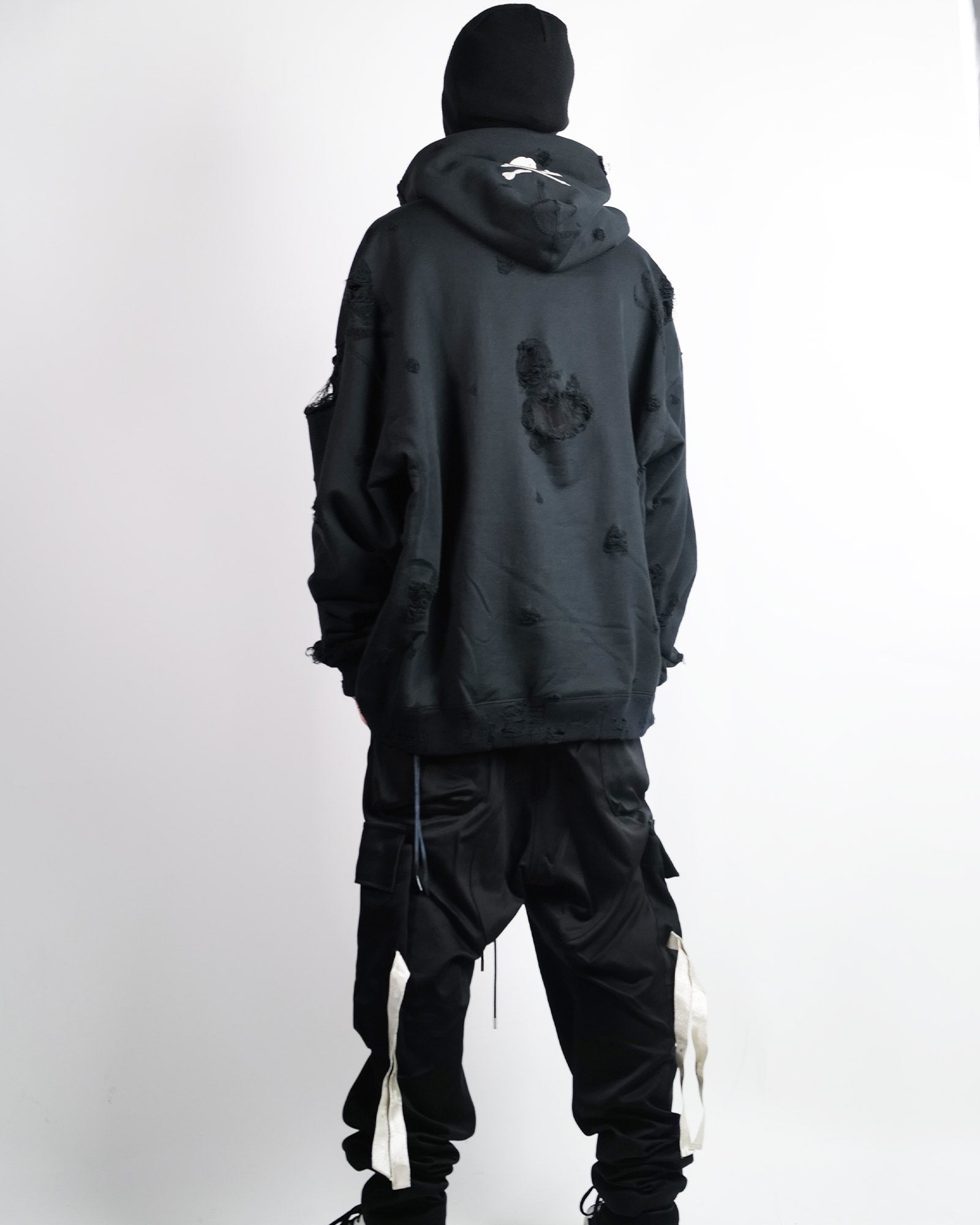 mastermind・マスターマインド - パーカー・フーディ DISTRESSED HOODIE / BLACK