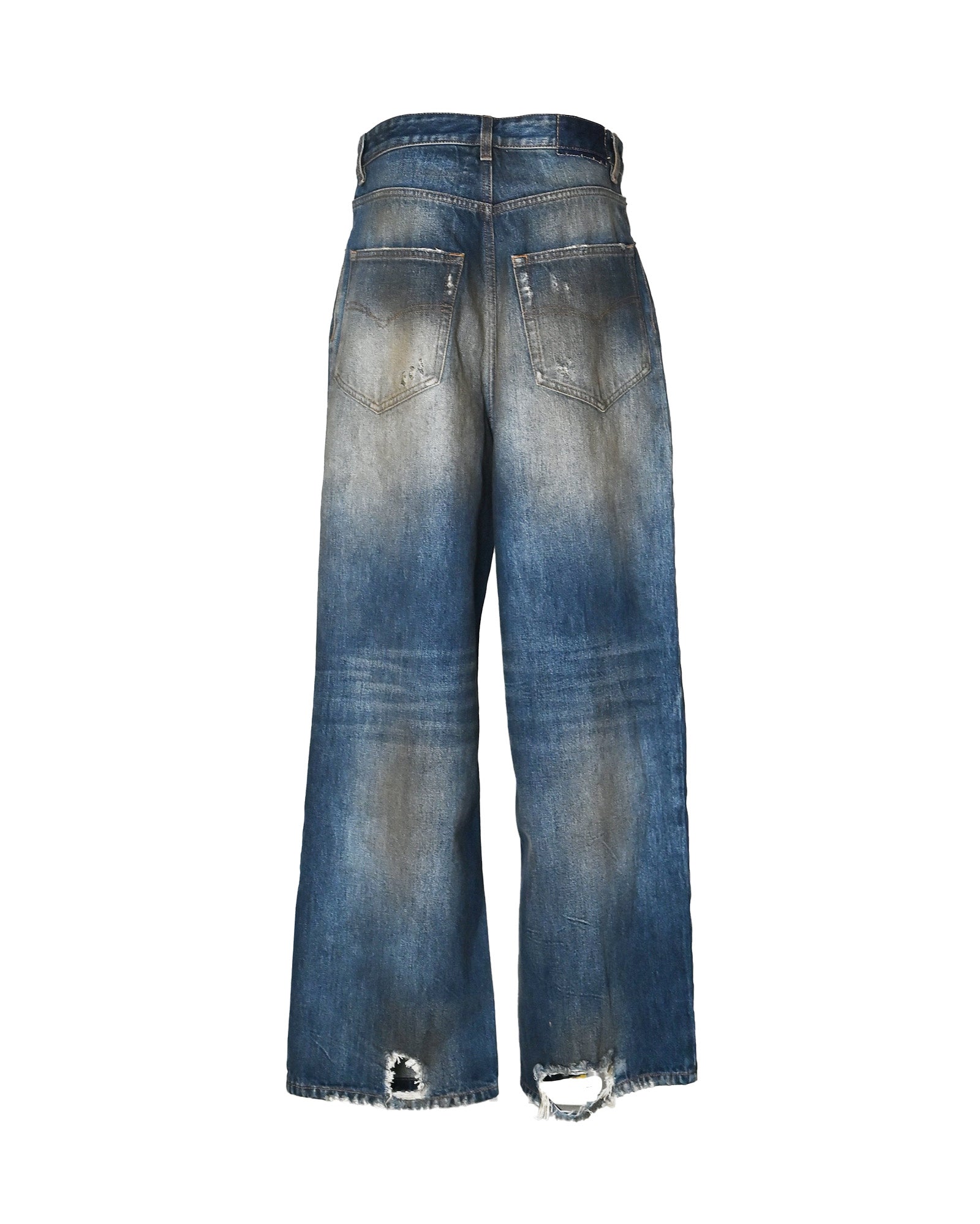 VETEMENTS・ヴェトモン - デニムパンツ TRASHED JEANS / WASHED-OUT BLUE