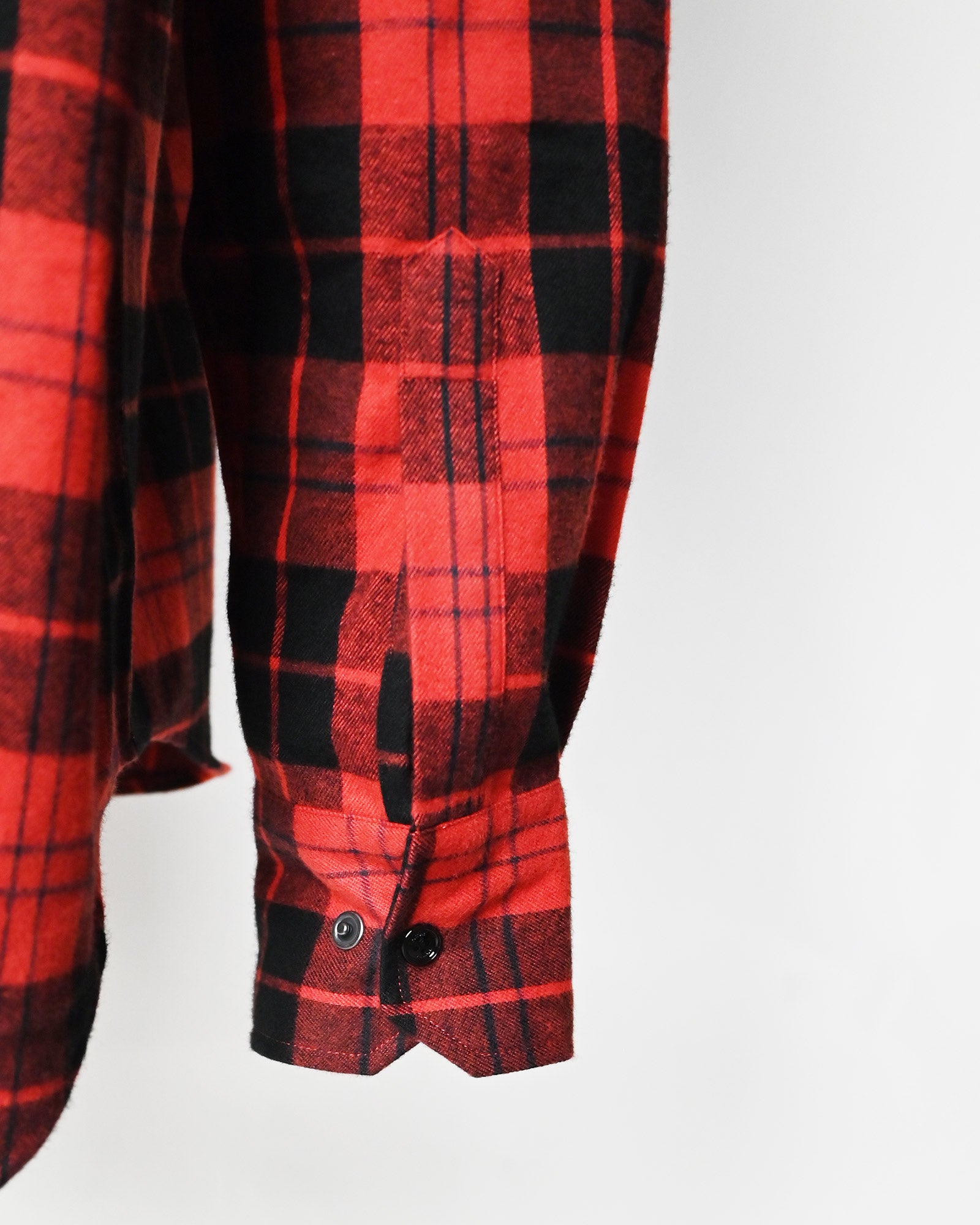 VETEMENTS・Vetements -  LEATHER CROSS FLANNEL SHIRT / BLACK / RED CHECK