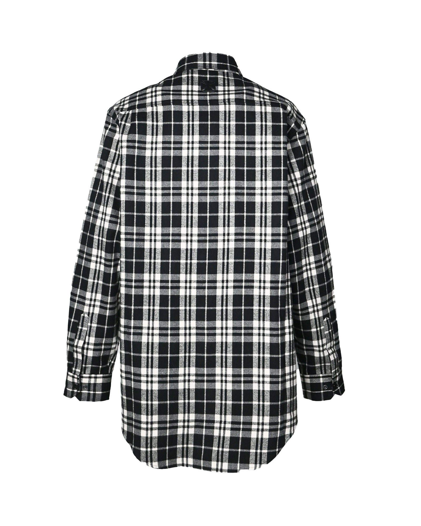 VETEMENTS・ヴェトモン - シャツ LEATHER CROSS FLANNEL SHIRT / BLACK/CREAM CHECK
