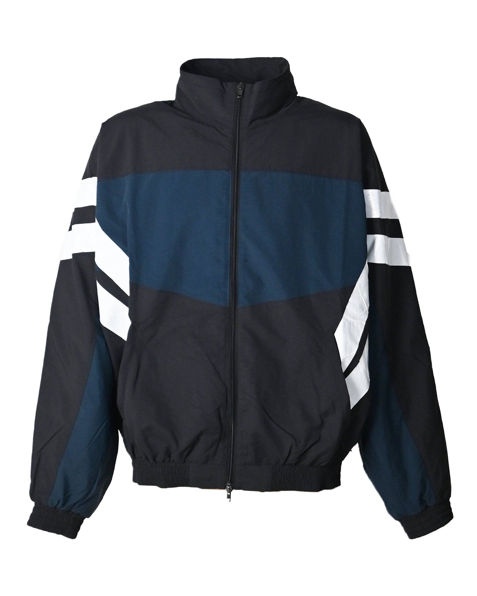 TAPED TRACKSUIT JACKET / BLACK/BLUE