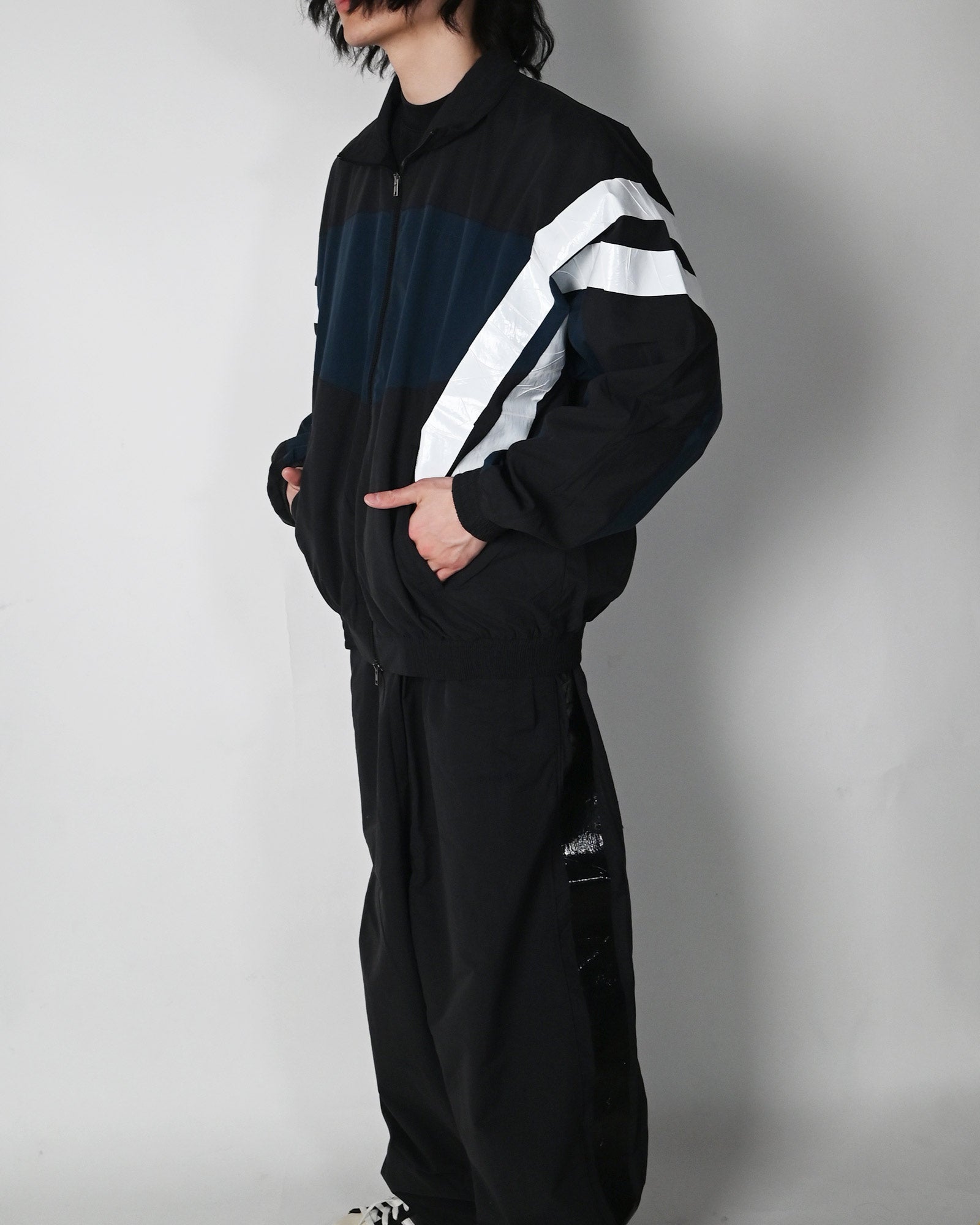 VETEMENTS・ヴェトモン - ジャケット TAPED TRACKSUIT JACKET / BLACK/BLUE