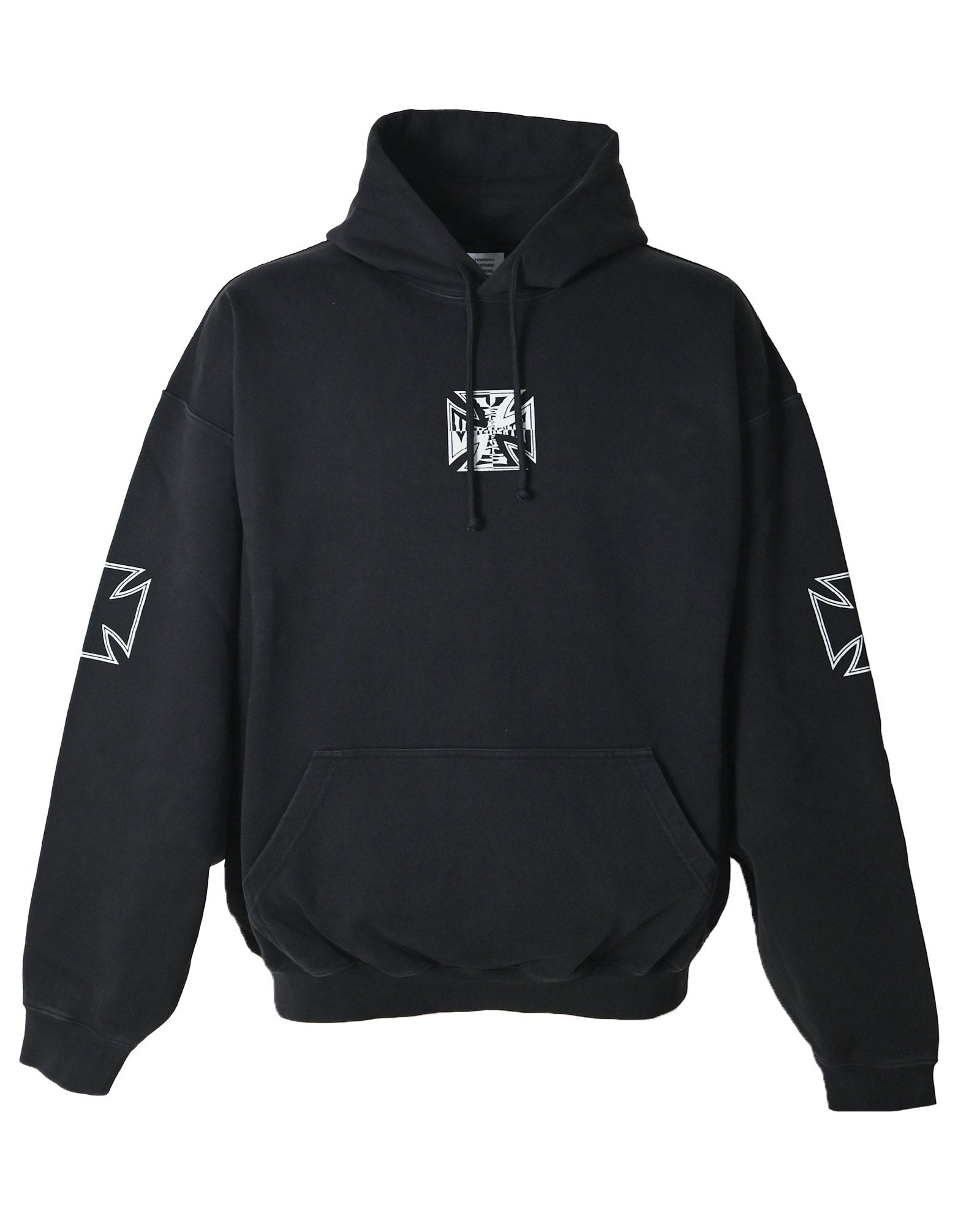 TRIPPLE BIKER CROSS LOGO HOODIE / BLACK