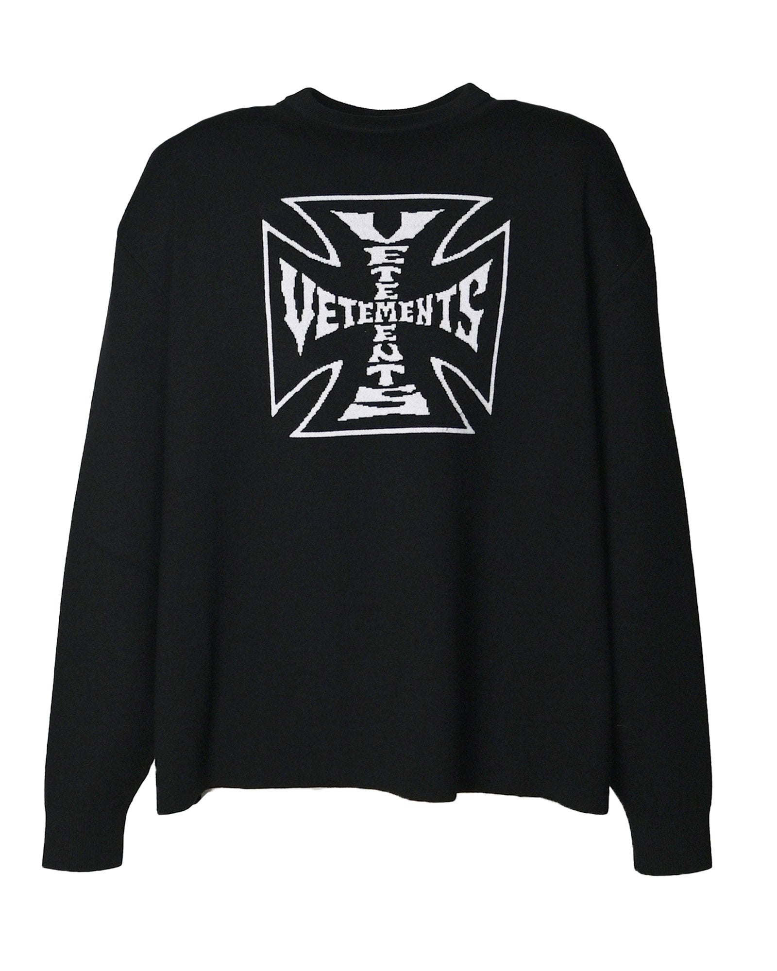 DOUBLE BIKER CROSS LOGO SWEATER / BLACK