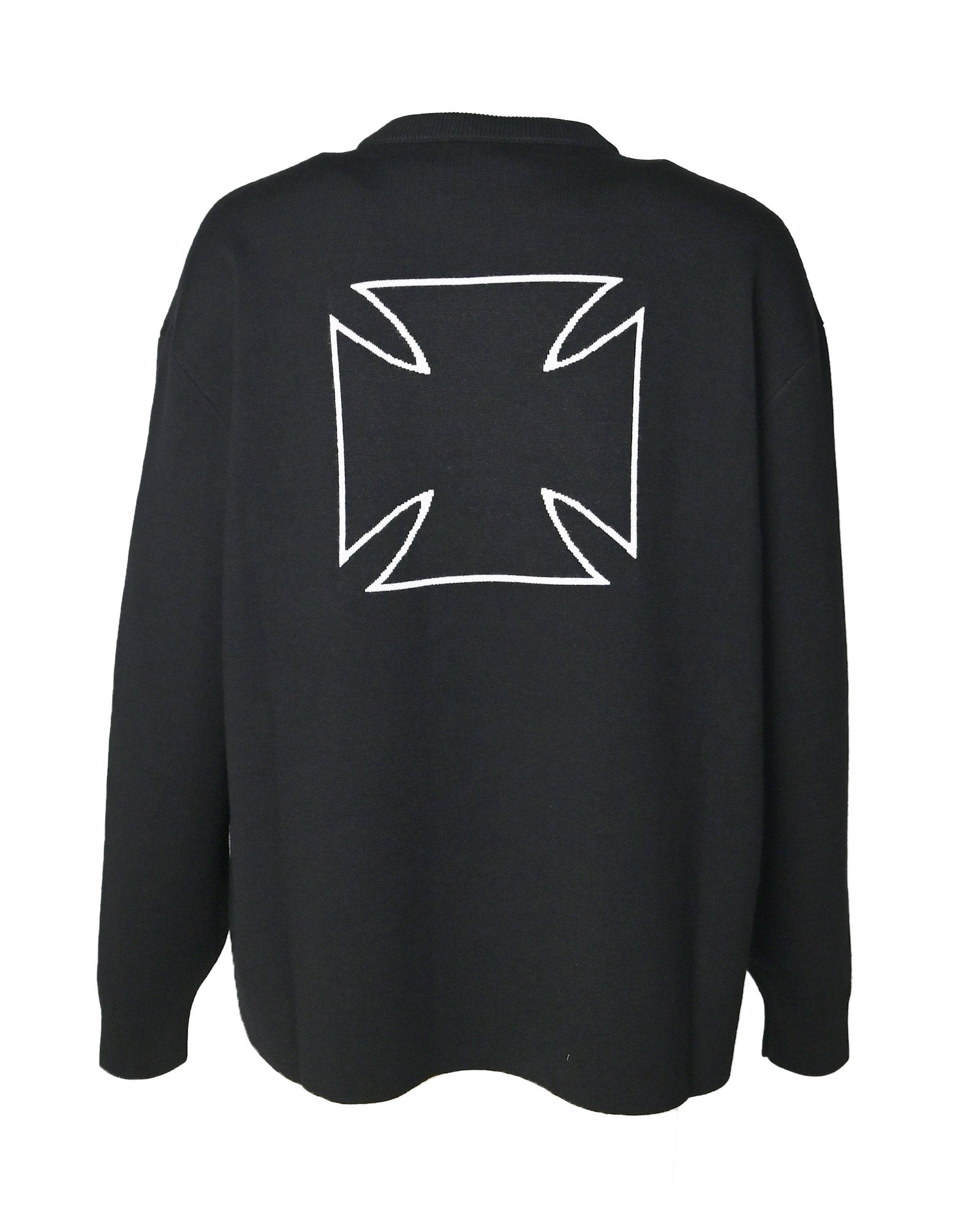 VETEMENTS・ヴェトモン - ニット・セーター DOUBLE BIKER CROSS LOGO SWEATER / BLACK