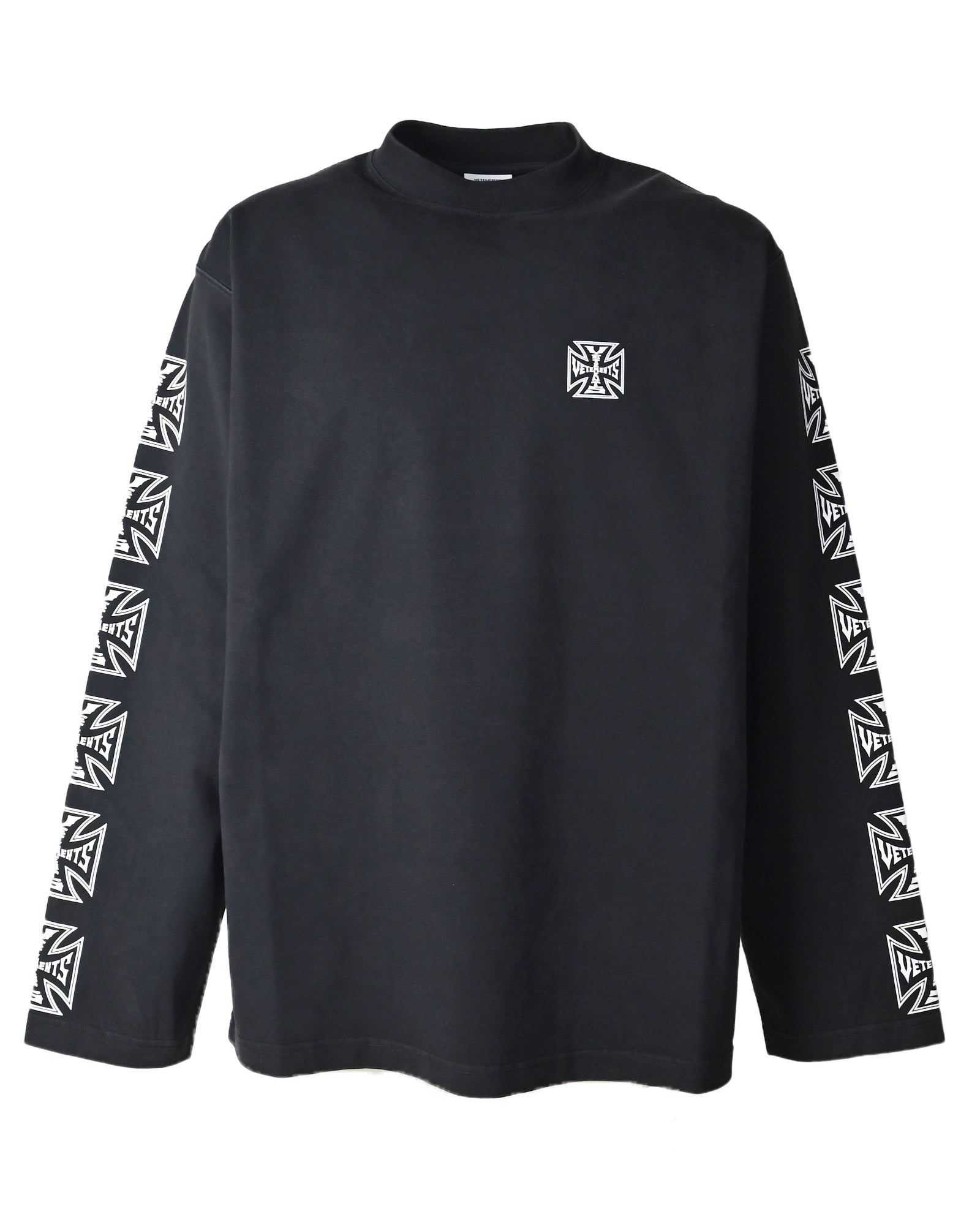 BIKER CROSS SLEEVES LONGSLEEVE / BLACK