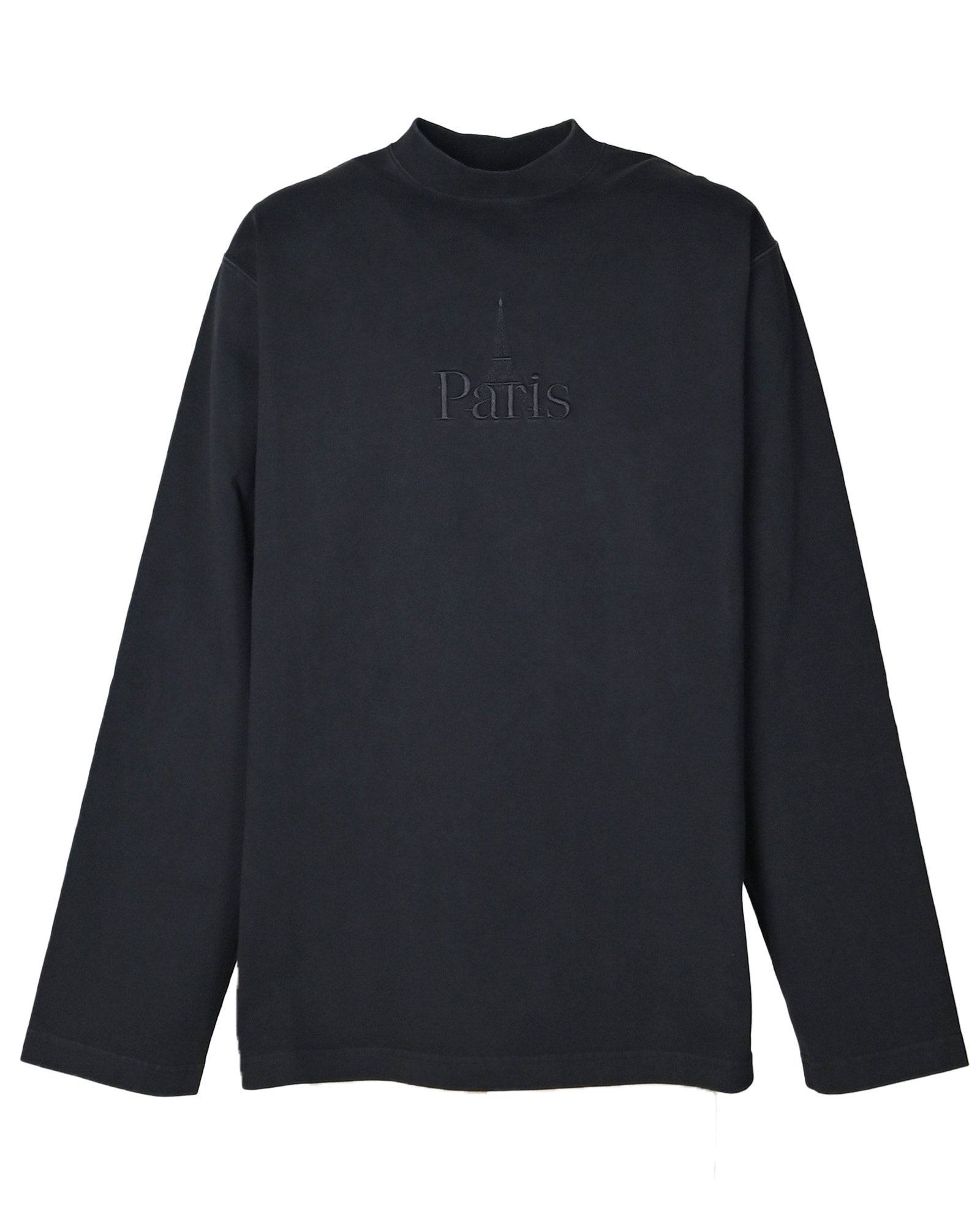VETEMENTS・ヴェトモン - L/S Tシャツ PARIS EMBROIDERED LONGSLEEVE / BLACK