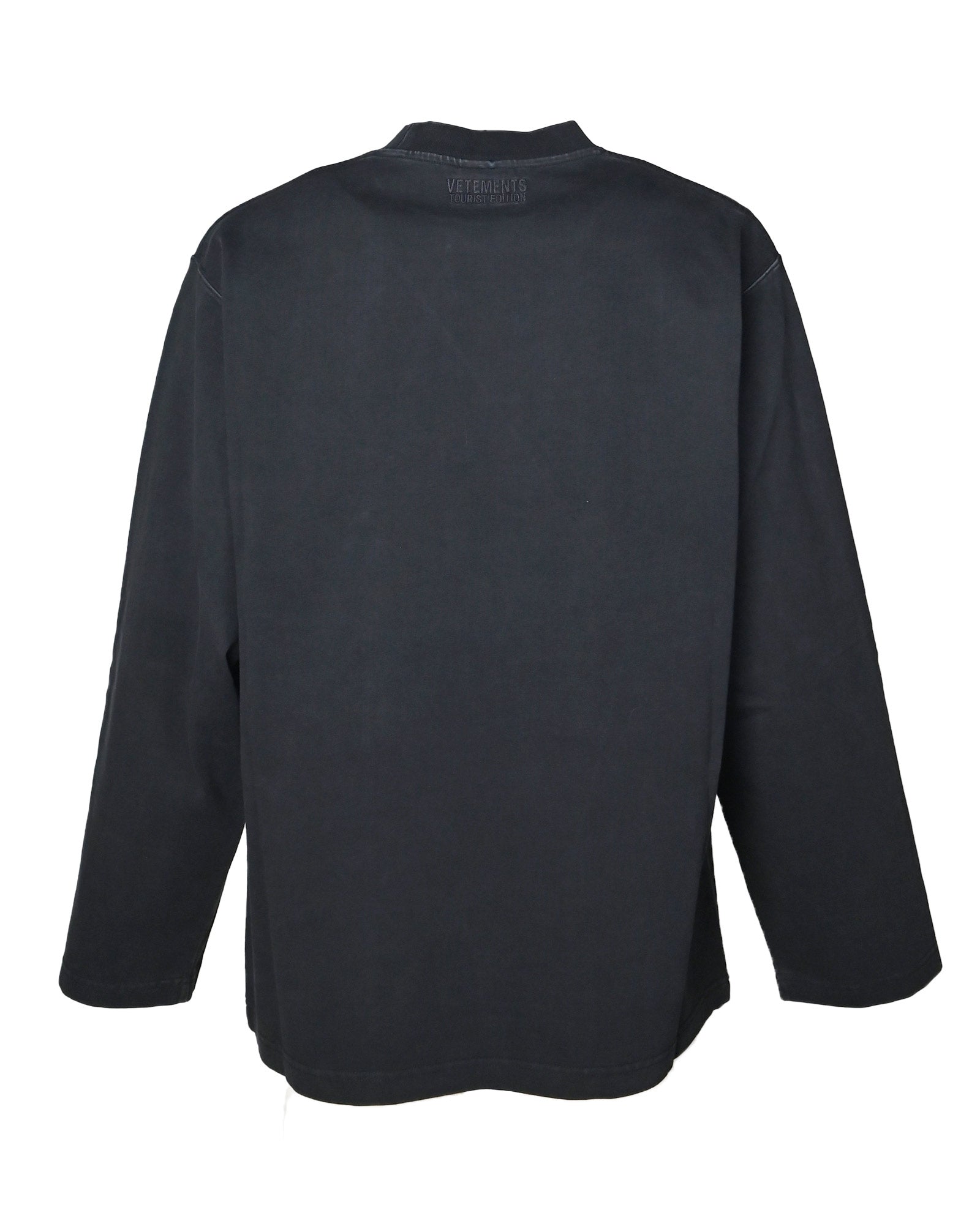 VETEMENTS・ヴェトモン - L/S Tシャツ PARIS EMBROIDERED LONGSLEEVE / BLACK