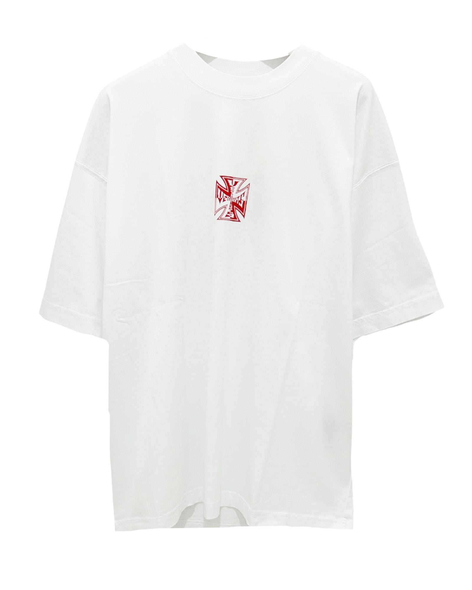 DOUBLE BIKER CROSS LOGO T-SHIRT / WHITE
