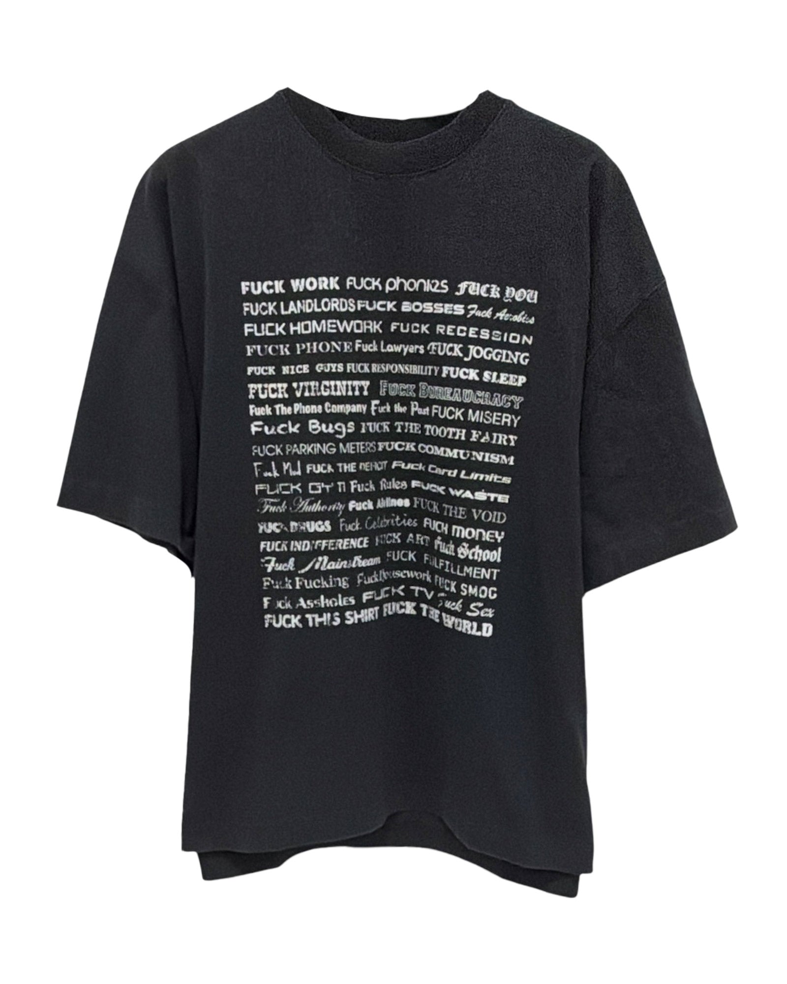 FUCK EVERYTHING T-SHIRT / WASHED-OUT BLACK