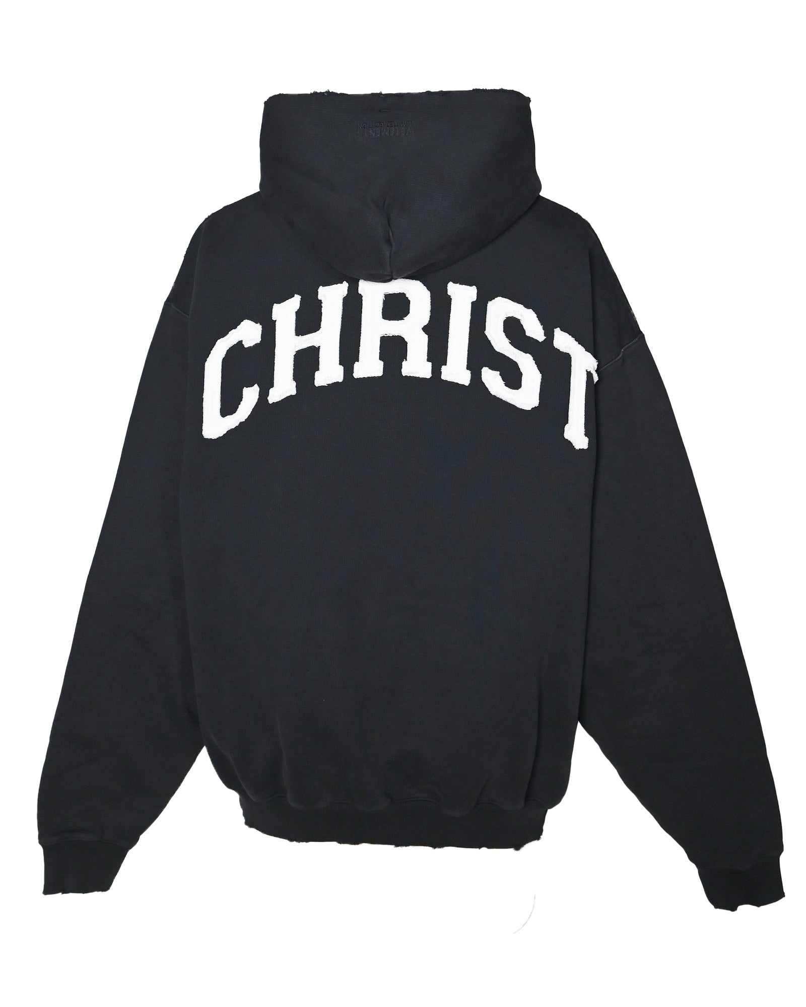 VETEMENTS ダメージ加工 フルジップパーカー ブラック  L ストリートファッション ダメージ加工オーバーサイズジップパーカー