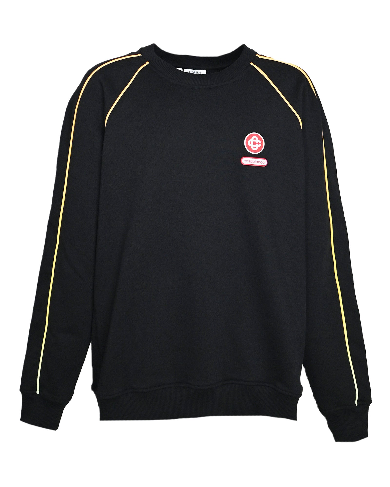 GRADIENT PIPING RAGLAN SWEATSHIRT / BLACK