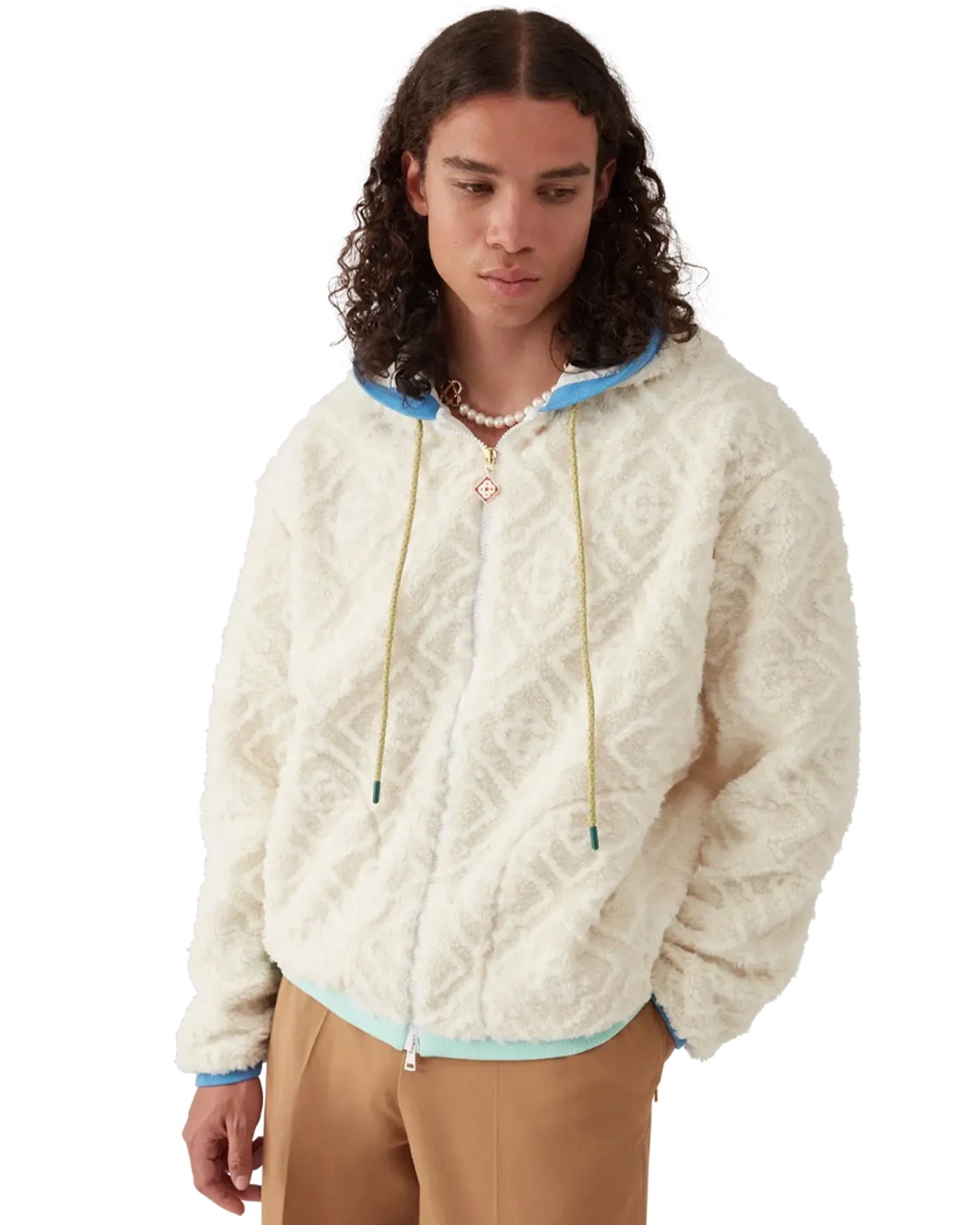 CASABLANCA・カサブランカ - パーカー・フーディ MENS MONOGRAM FLEECE JACKET / OFF-WHITE