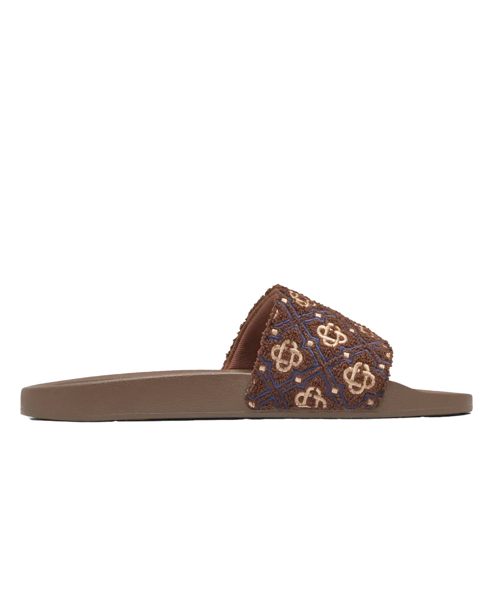 MENS MONOGRAM POOL SLIDER / BROWN